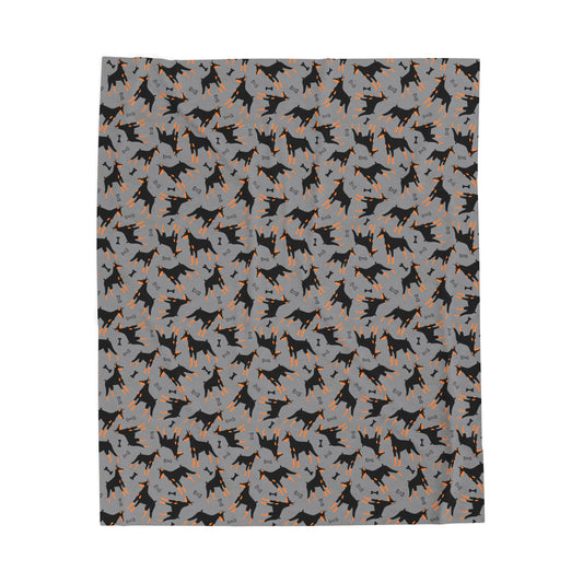 Gray AOP Velveteen Plush Blanket