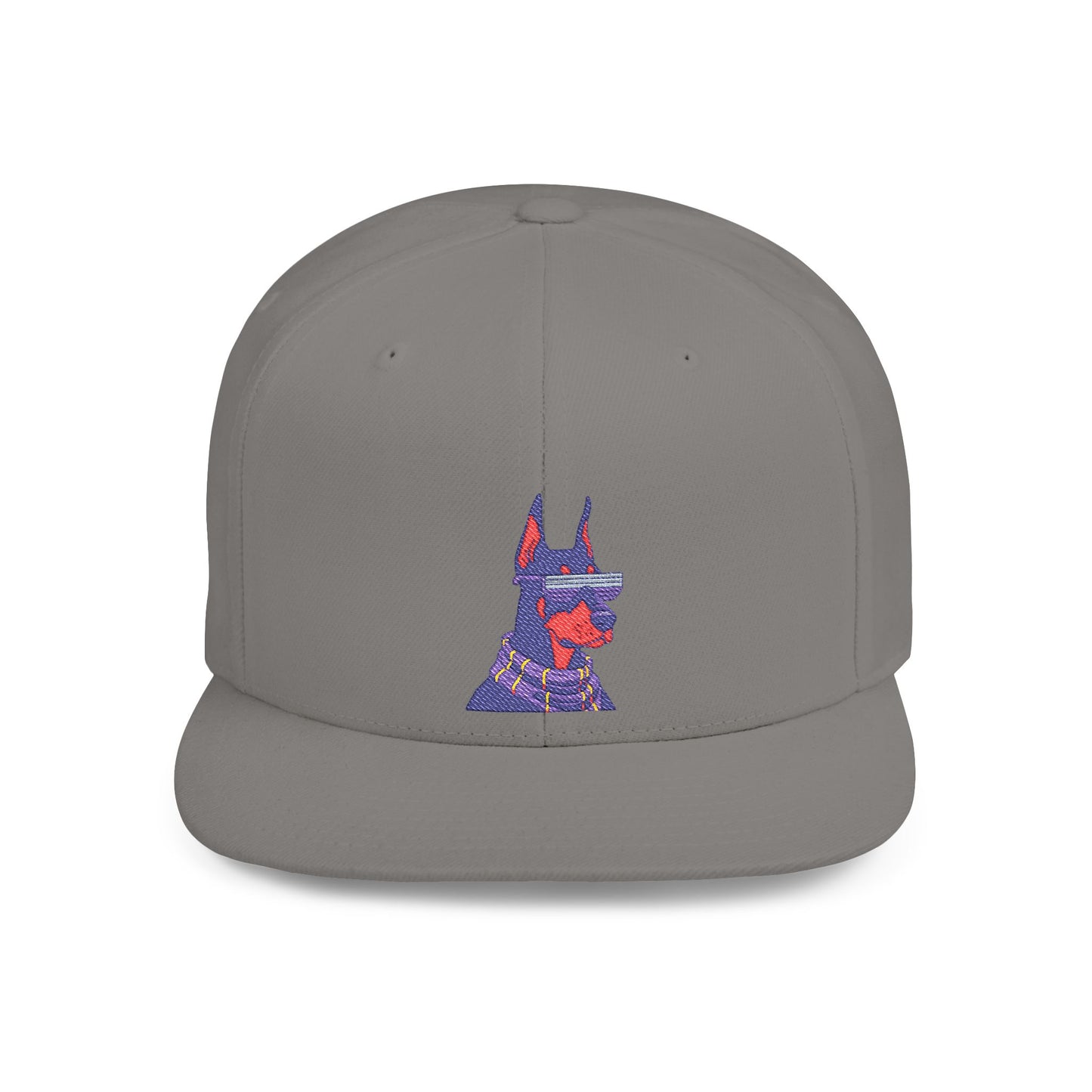 Doberman 2 Embroidered Flat Bill Snapback
