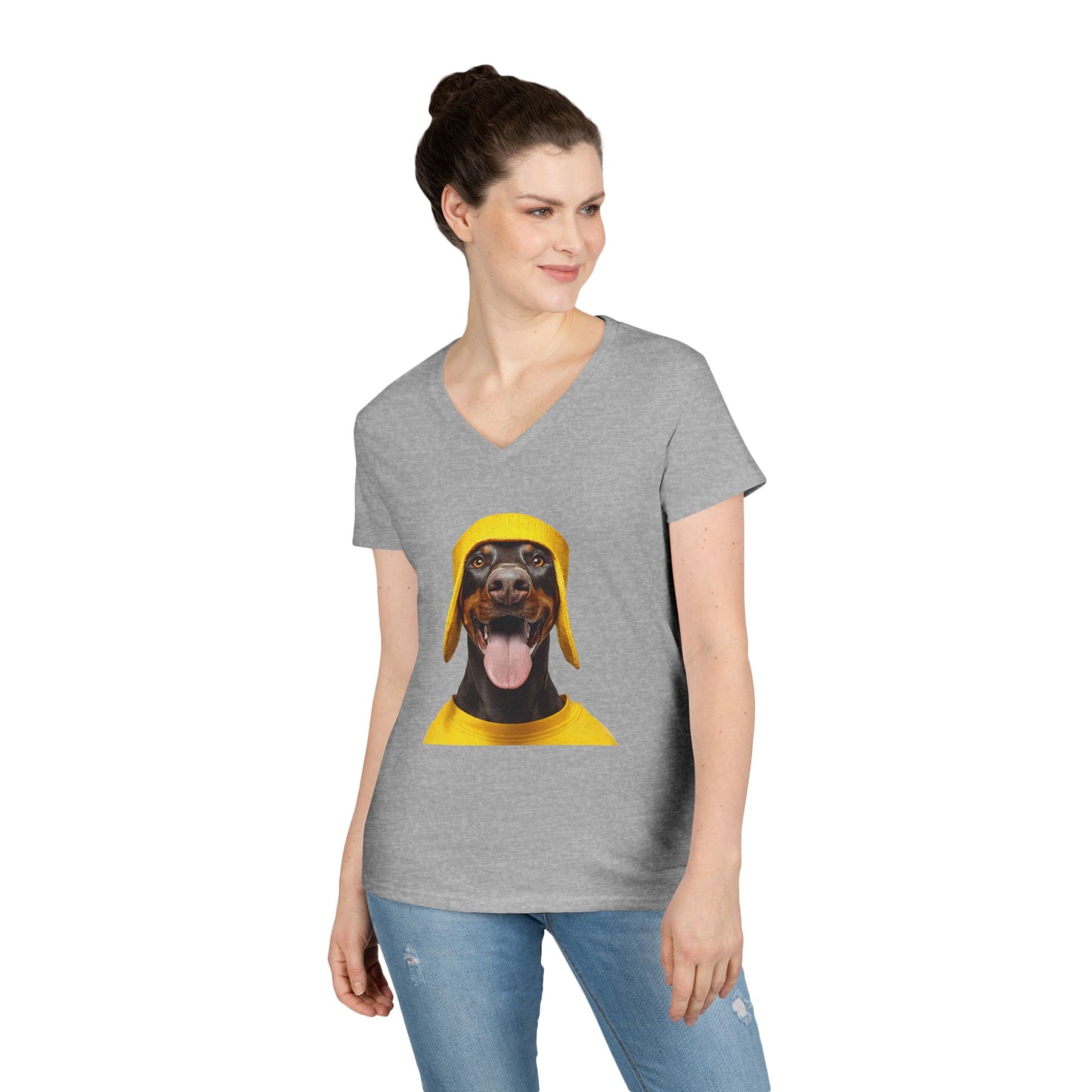 Doberman 3 V-Neck Tee Shirt for Women