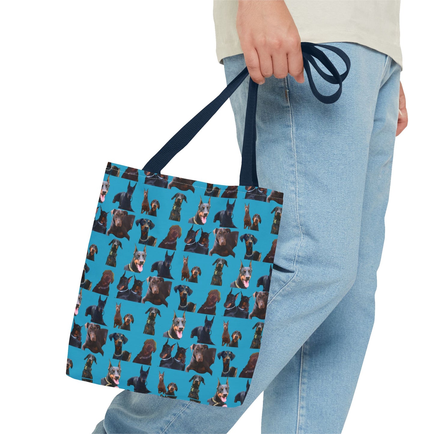 Edition 5 Doberman Model Pattern Turquoise Tote Bag
