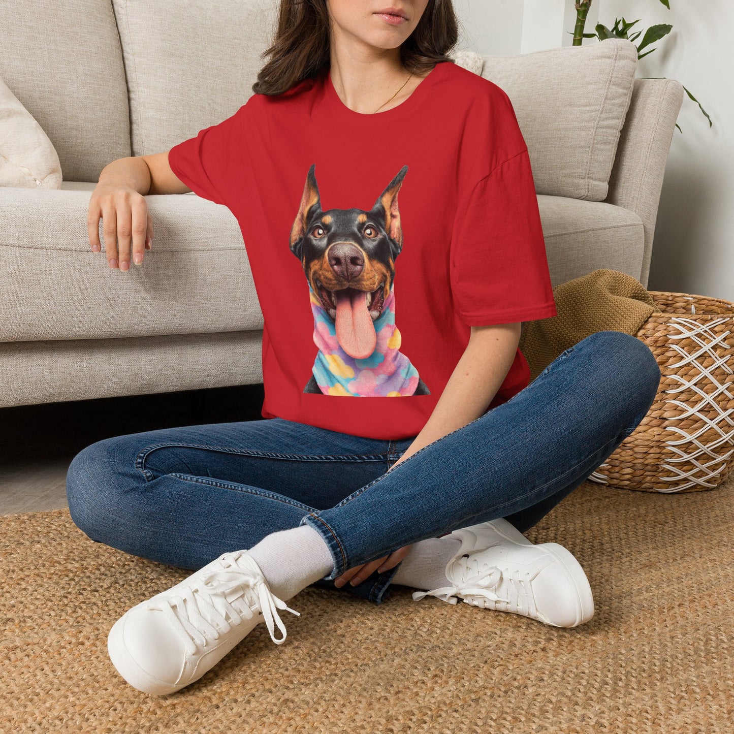 Doberman 1 Portrait T‑Shirt