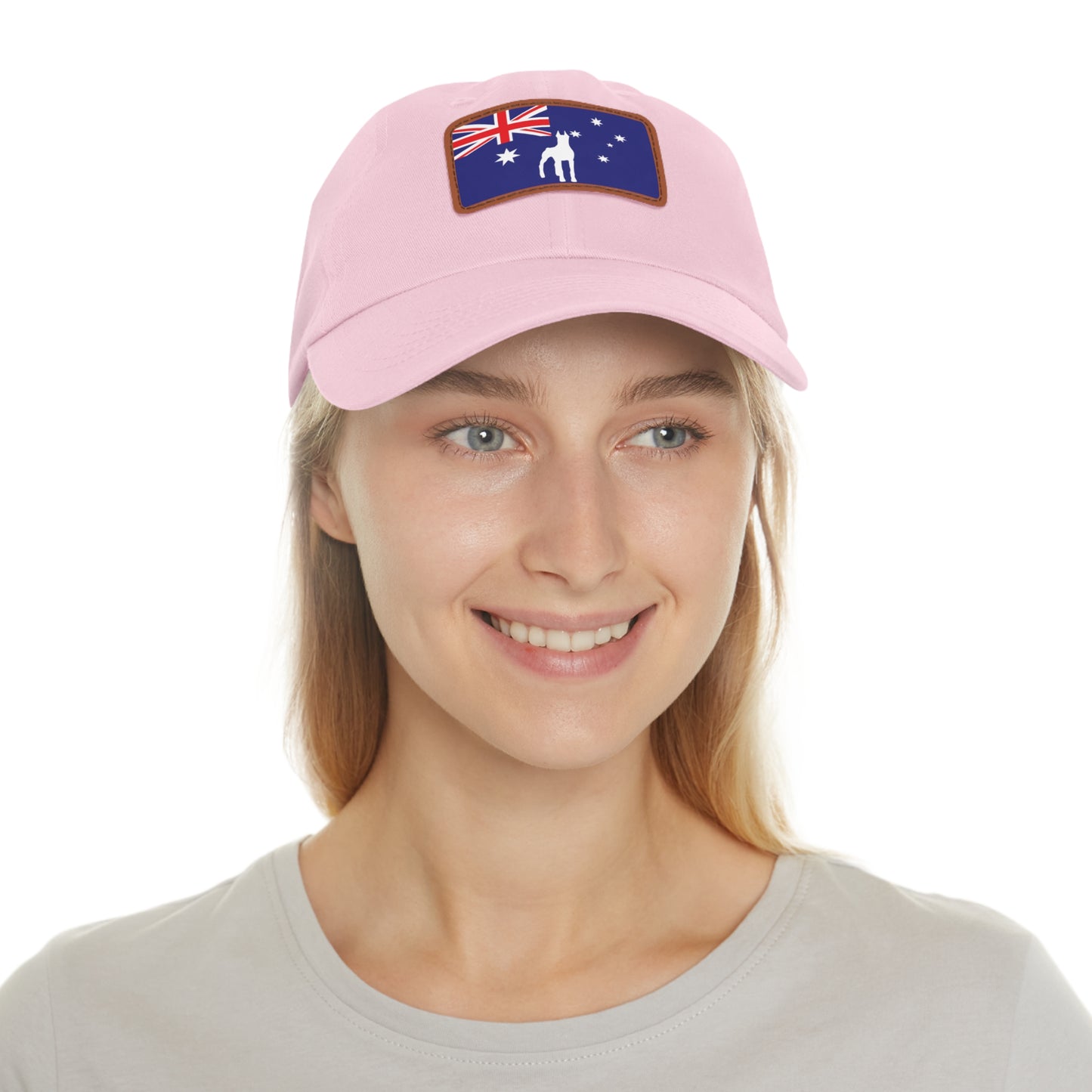 Doberman Australia Protect 1 Dad Hat with Leather Patch (Rectangle)
