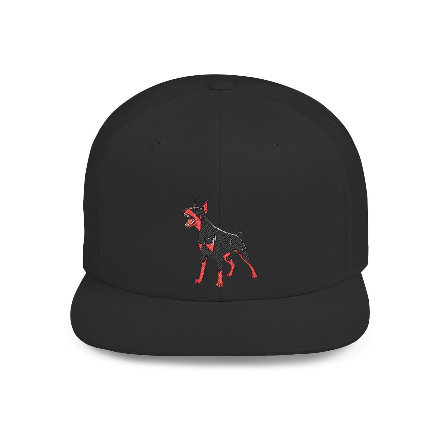 Doberman 1 Embroidered Flat Bill Snapback