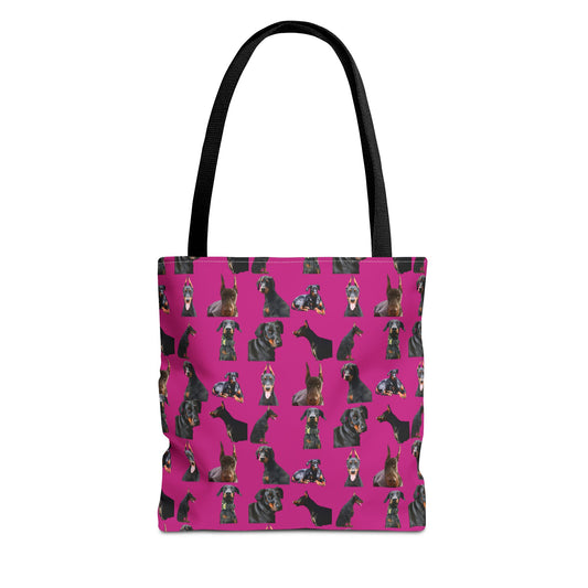 Edition 6 Doberman Model Pattern Pink Tote Bag
