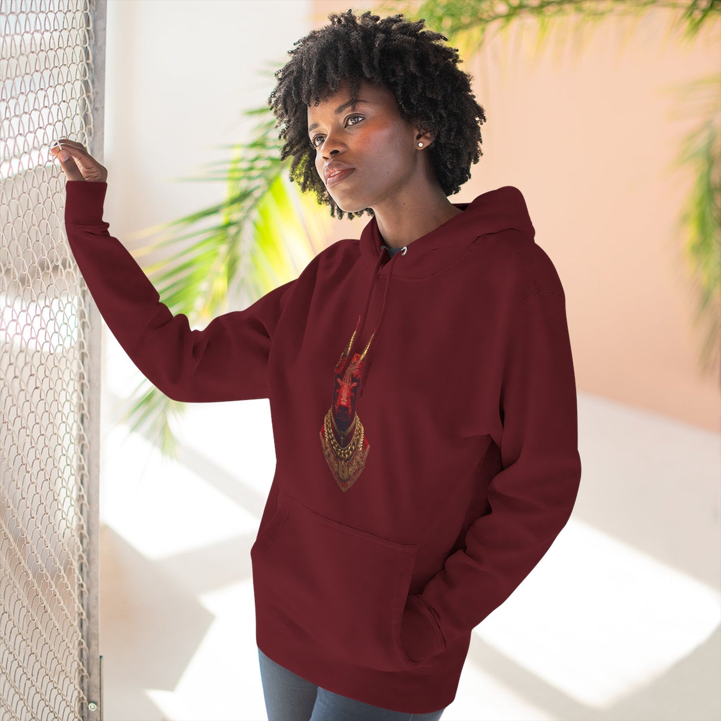 Doberman Goat 3 Fleece Hoodie