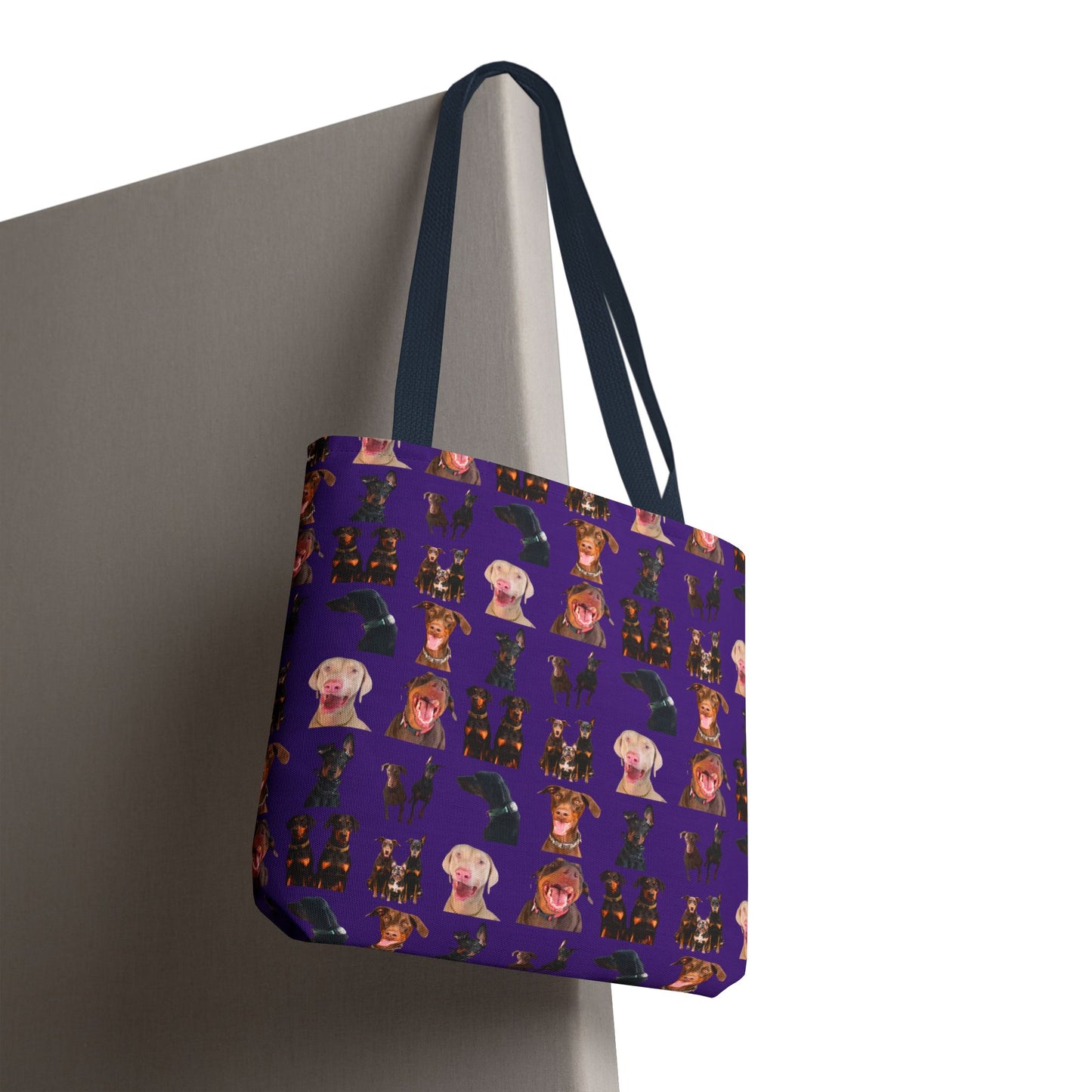 Edition 9 Doberman Model Pattern Purple Tote Bag