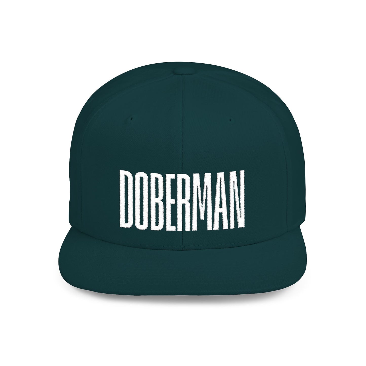 Doberman 2 Embroidered Flat Bill Snapback