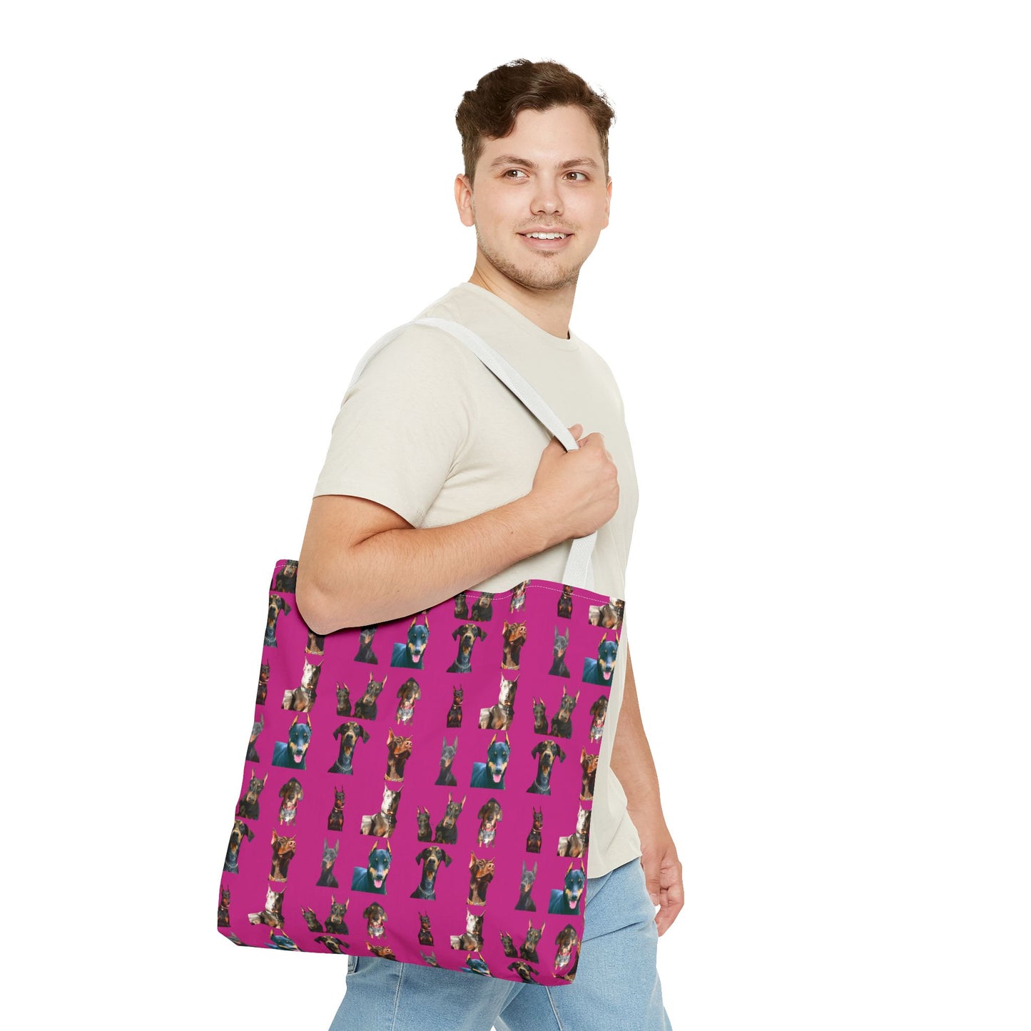 Edition 4 Doberman Model Pattern Pink Tote Bag
