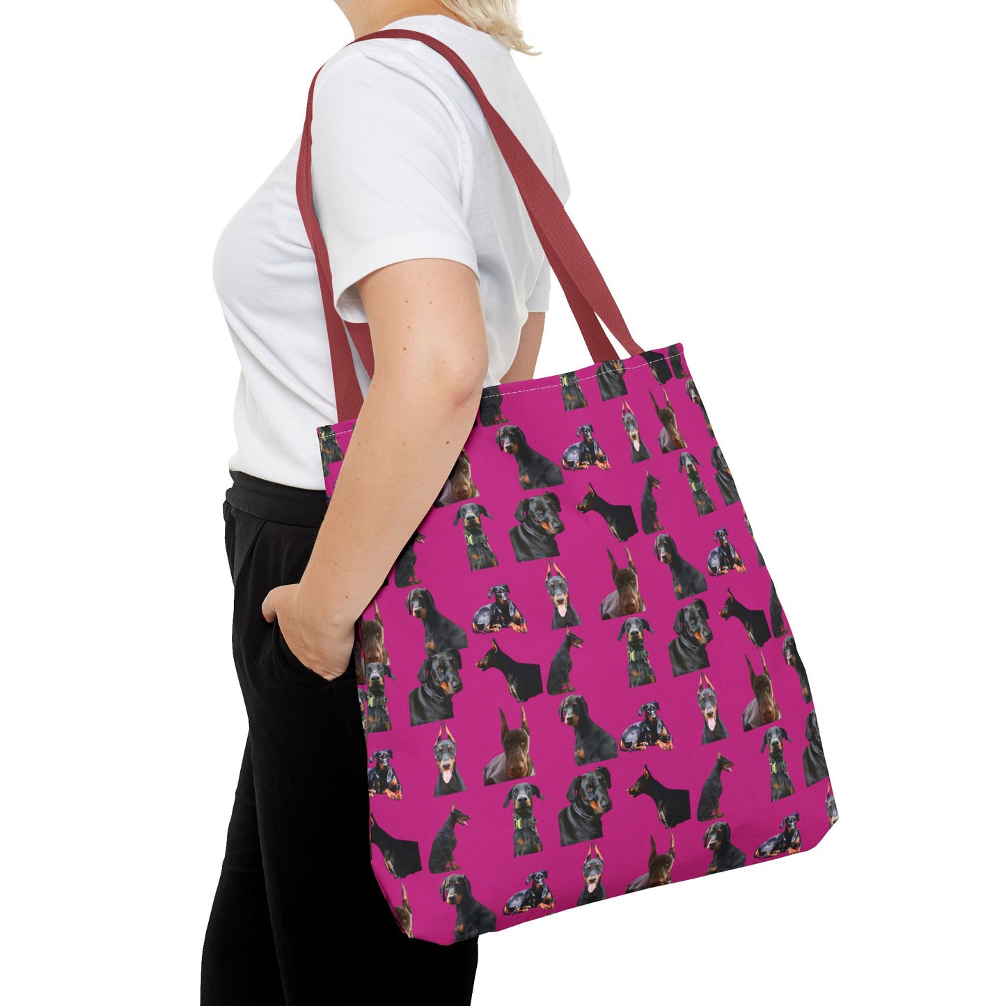 Edition 6 Doberman Model Pattern Pink Tote Bag