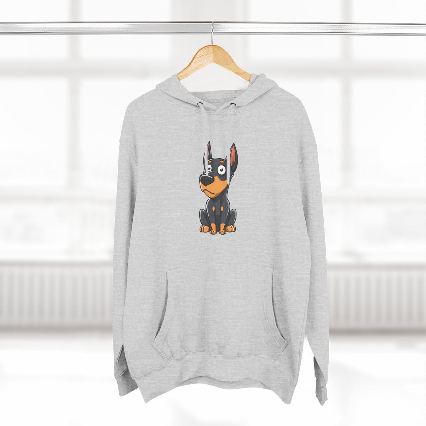 Doberman Cartoon 2 Three-Panel Fleece Hoodie