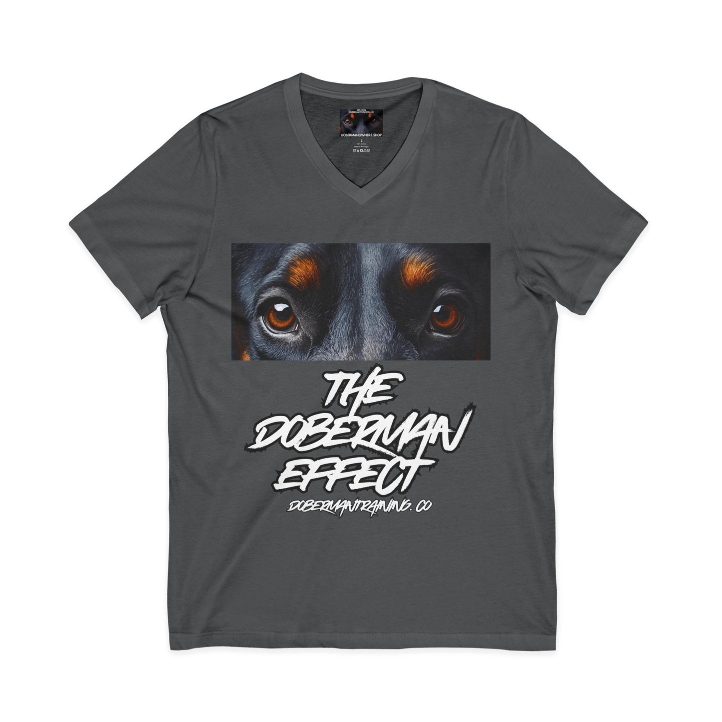 Doberman Effect 2 Private Label Unisex Jersey Short Sleeve V-Neck Tee