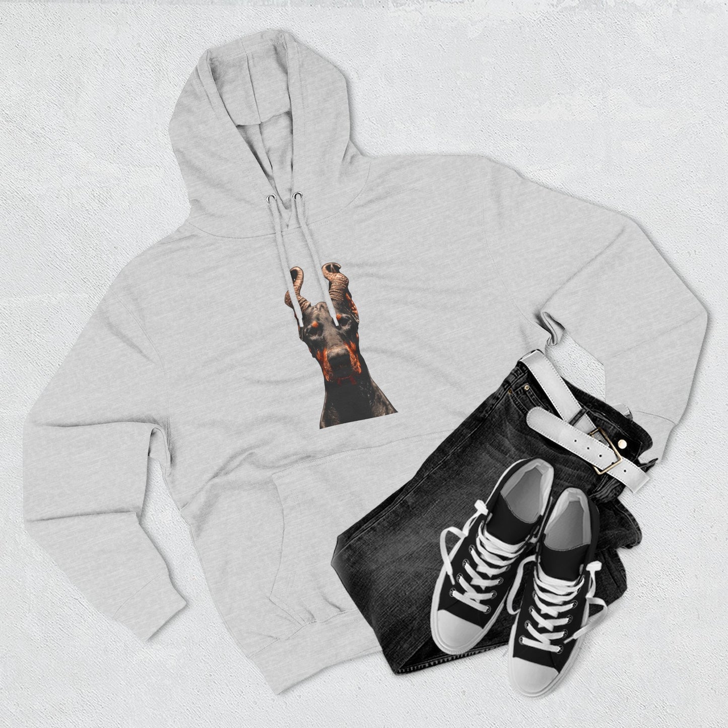 Doberman Goat 1 Fleece Hoodie
