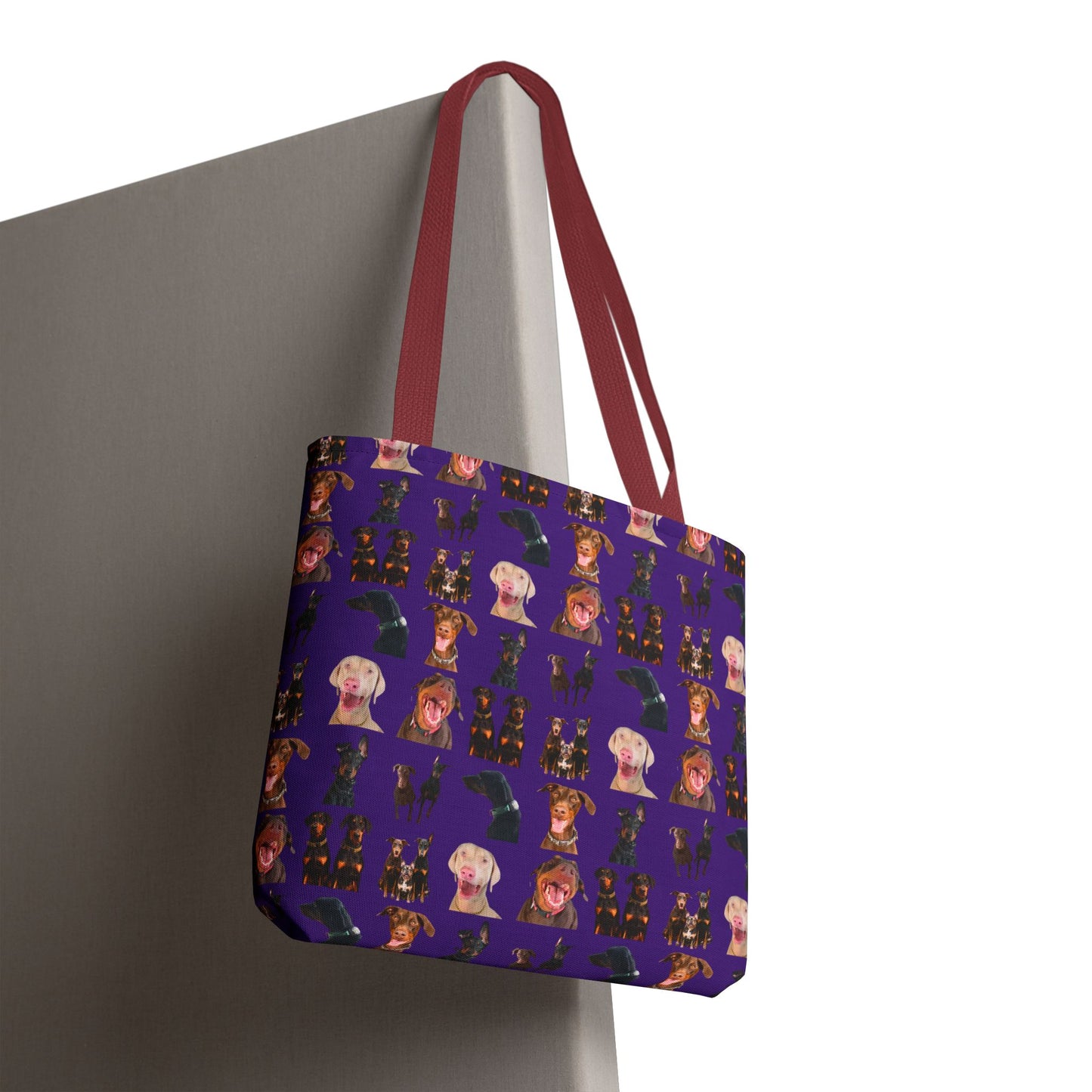 Edition 9 Doberman Model Pattern Purple Tote Bag