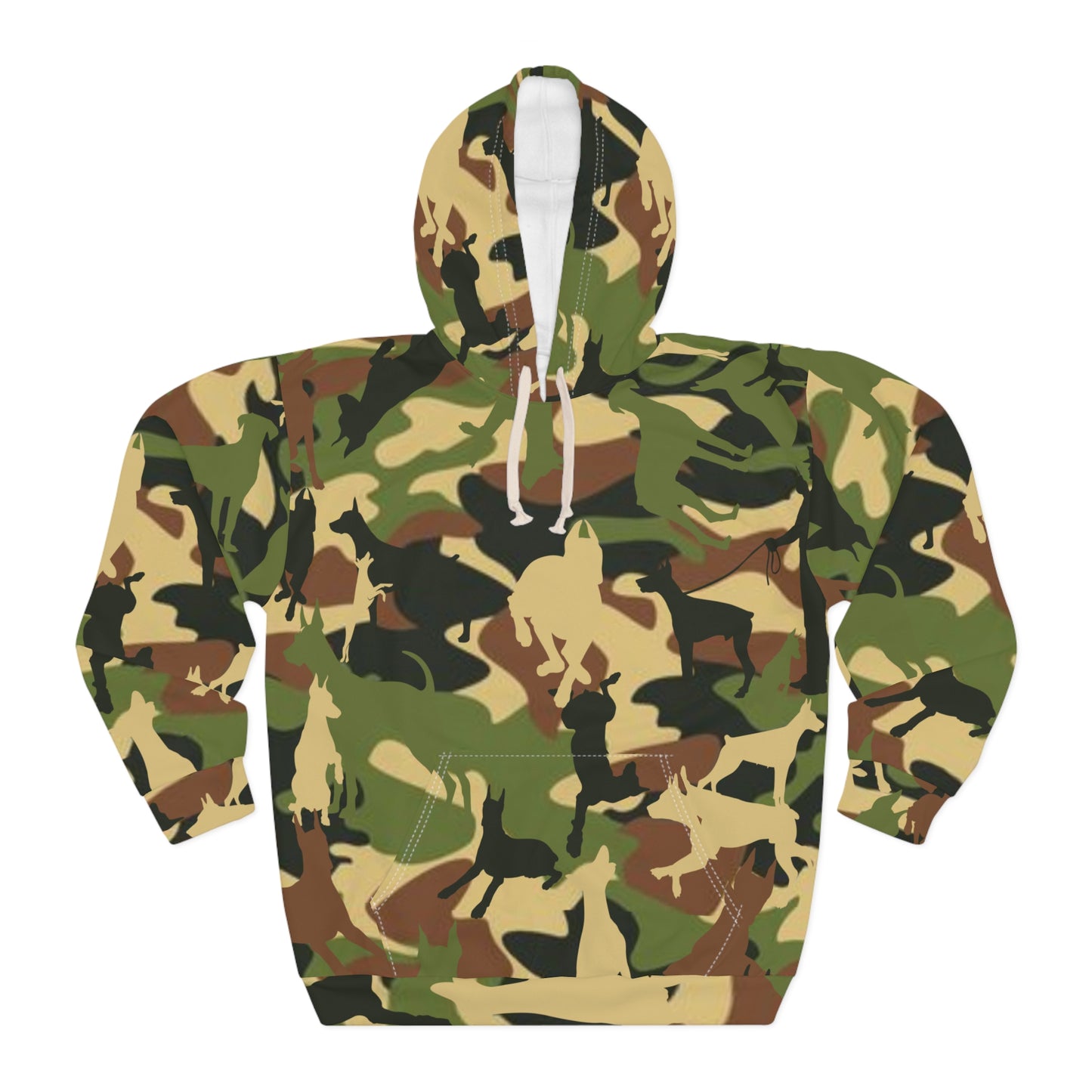 Doberman Camo 3 Unisex Pullover Hoodie (AOP)