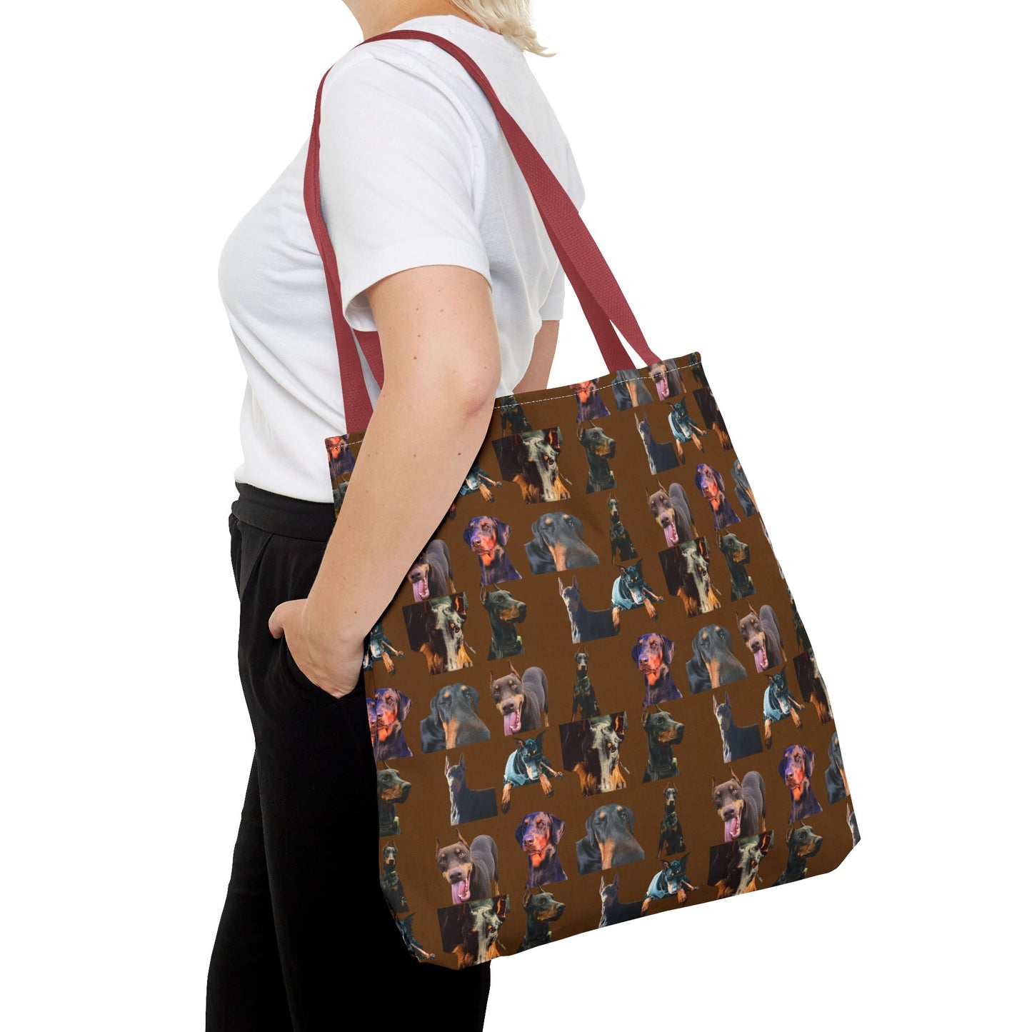 Edition 3 Doberman Model Pattern Brown Tote Bag