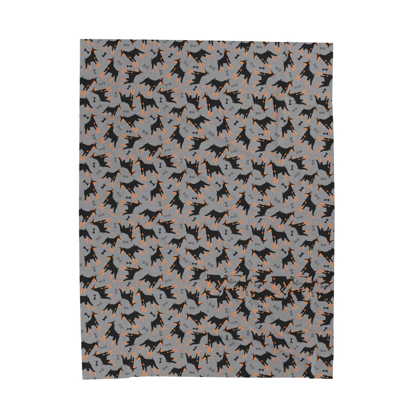 Gray AOP Velveteen Plush Blanket