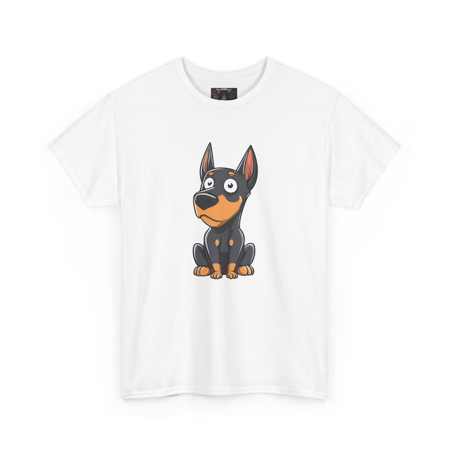 Cartoon Doberman 2 Private Lable Unisex Heavy Cotton Tee