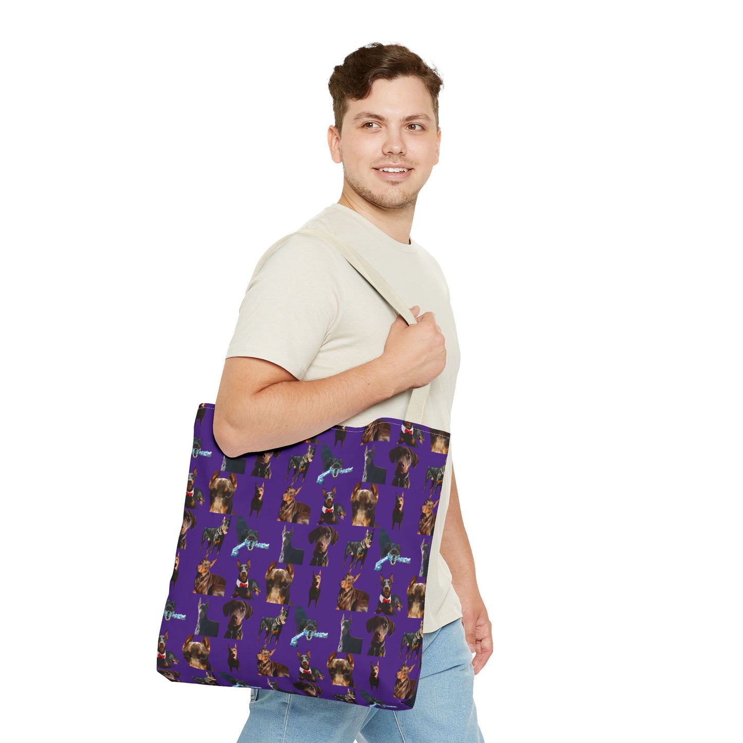 Edition 1 Doberman Model Pattern Purple Tote Bag