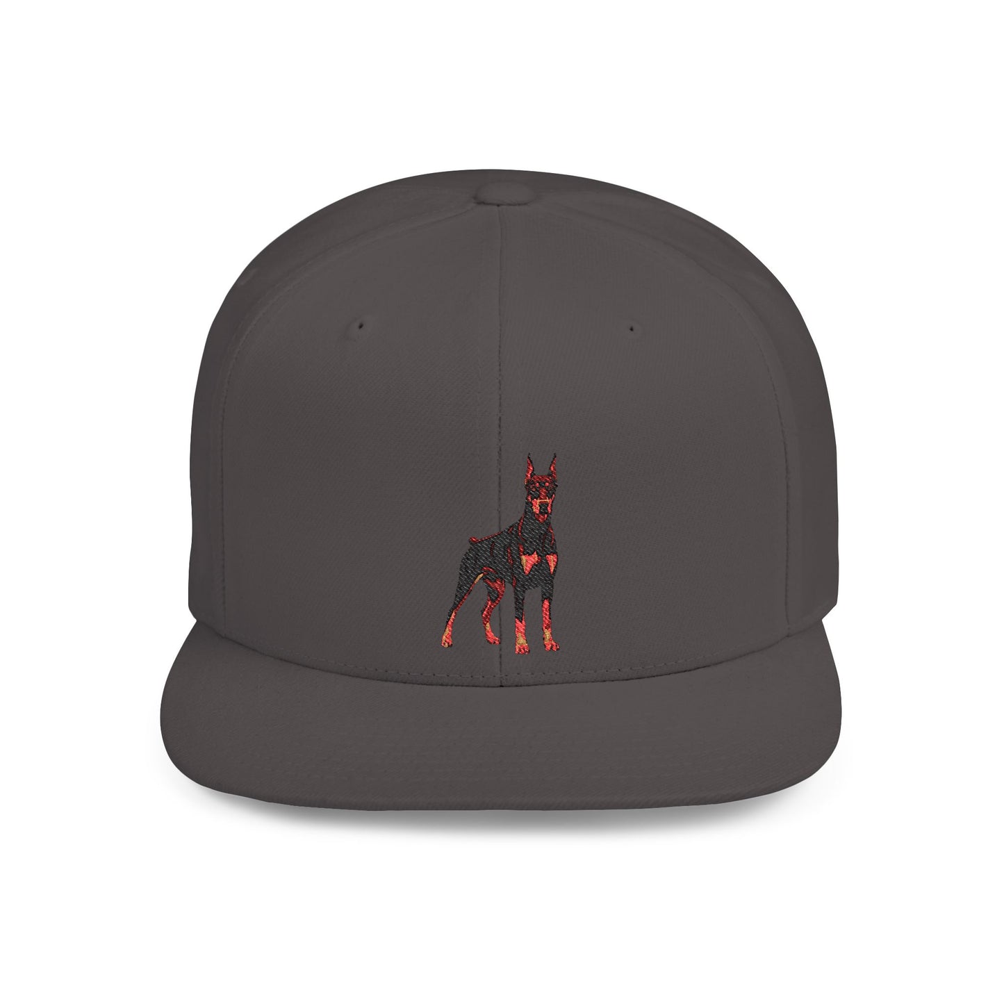 Doberman 6 Embroidered Flat Bill Snapback