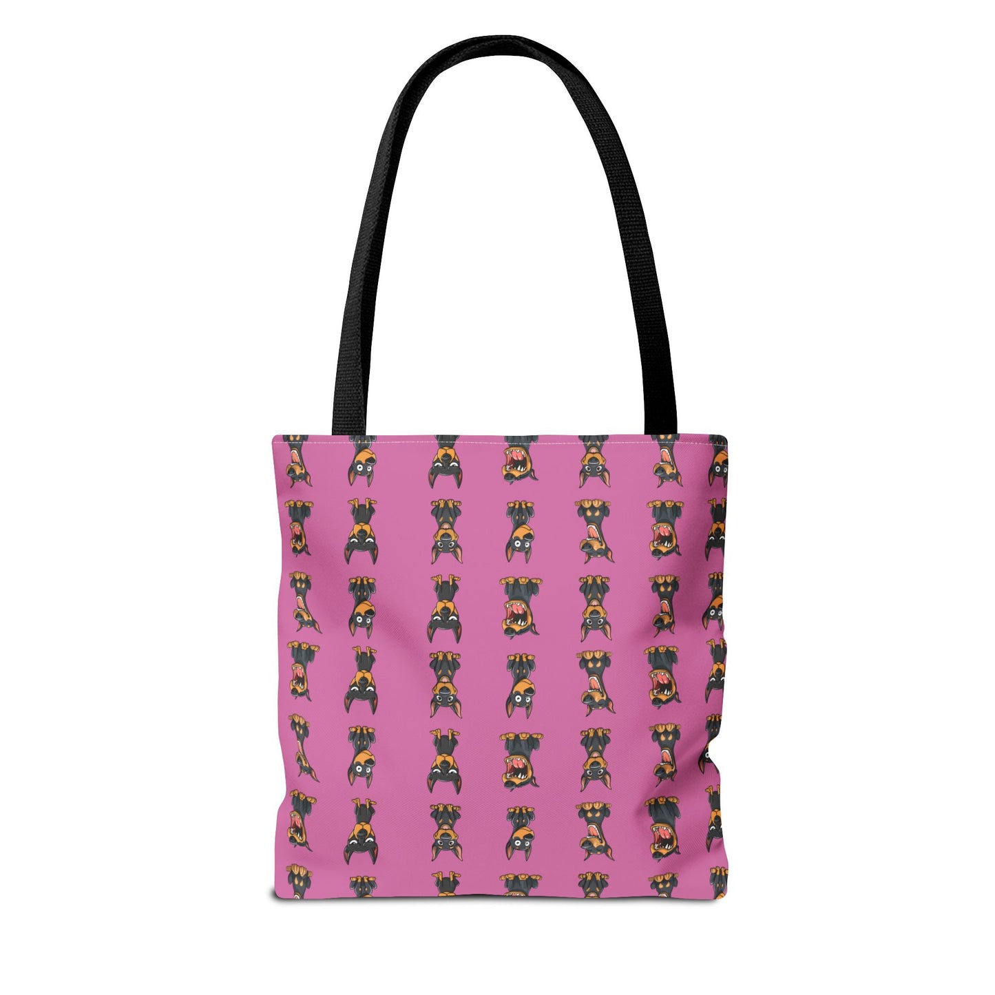 Doberman Cartoon Pattern Pink Tote Bag