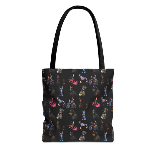 Edition 7 Doberman Model Pattern Black Tote Bag