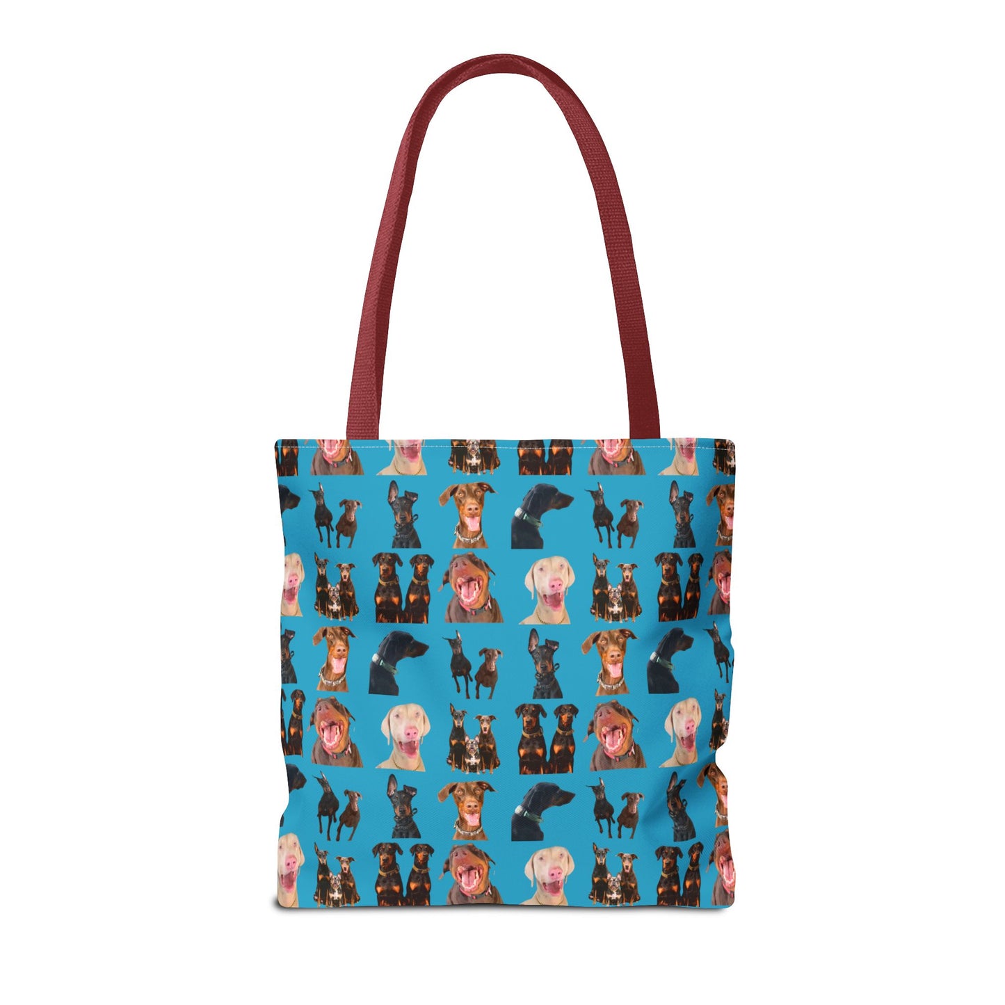 Edition 9 Doberman Model Pattern Turquoise Tote Bag
