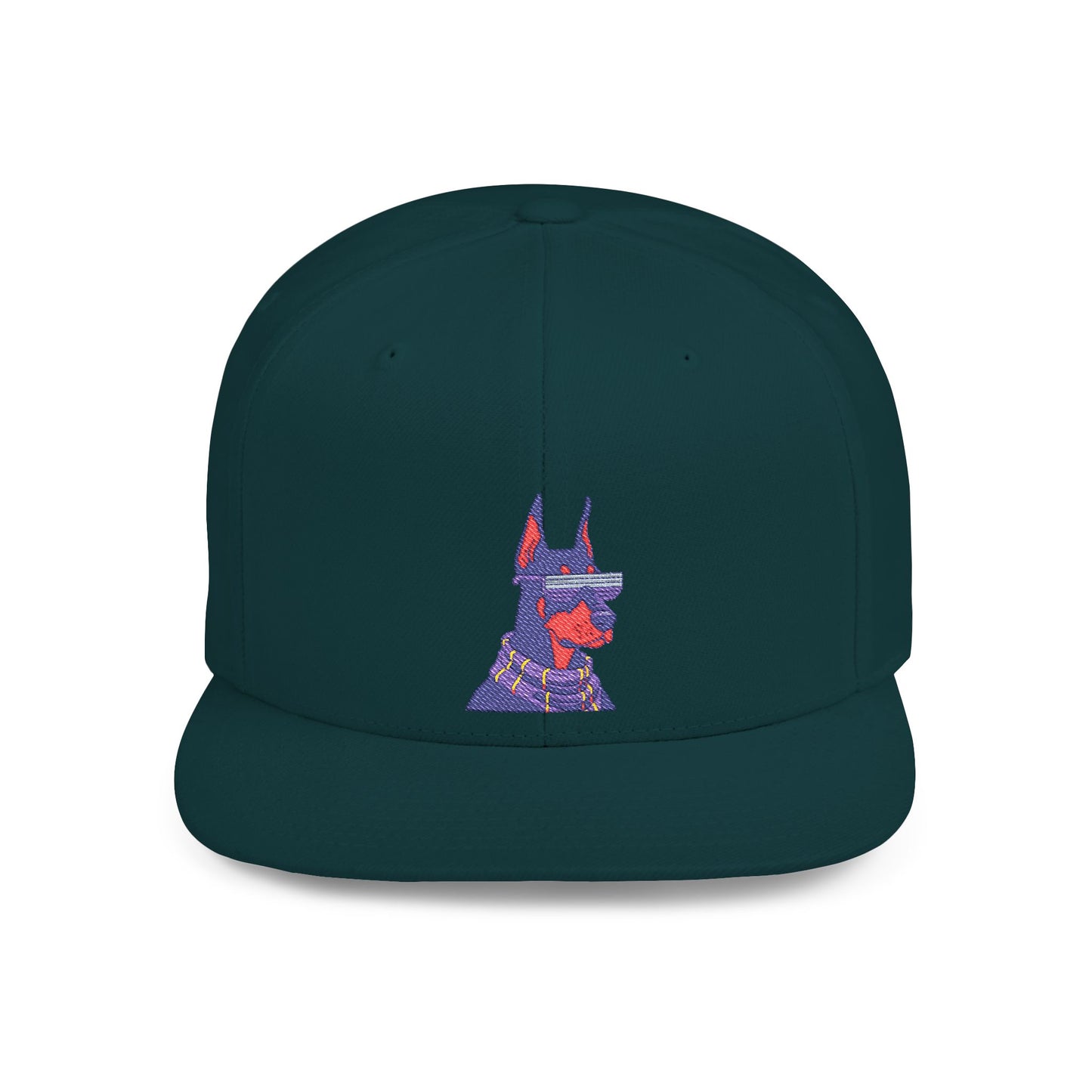 Doberman 2 Embroidered Flat Bill Snapback