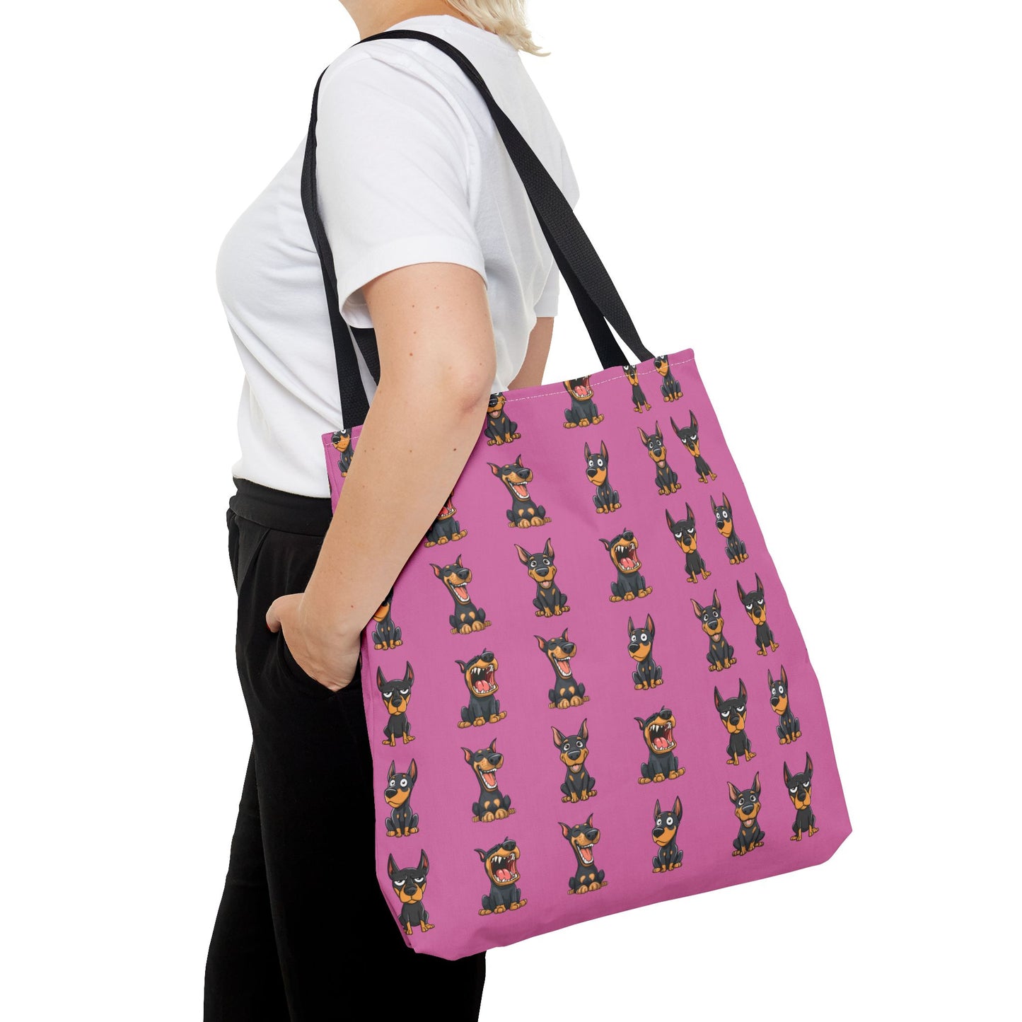 Doberman Cartoon Pattern Tote Bag
