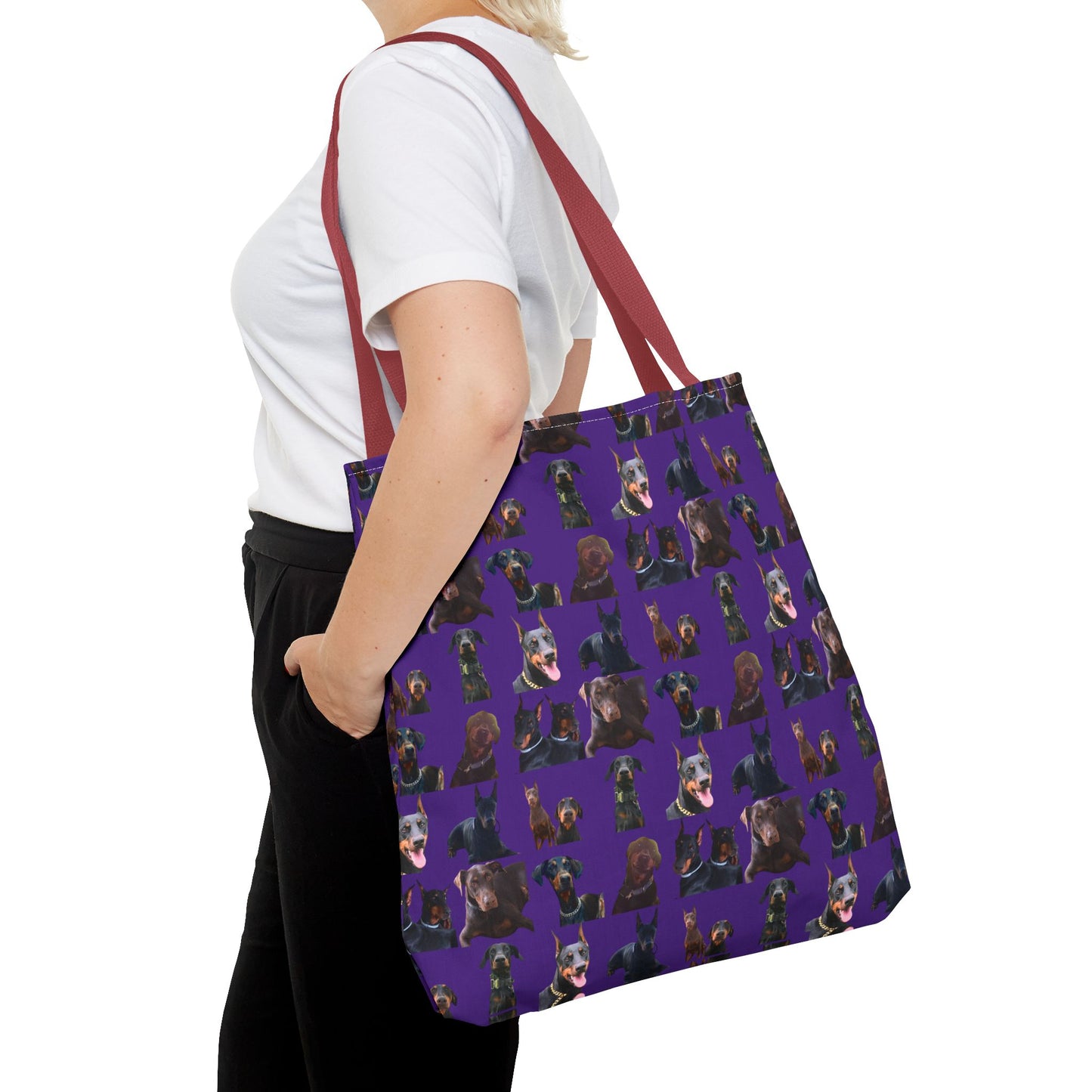 Edition 5 Doberman Model Pattern Purple Tote Bag