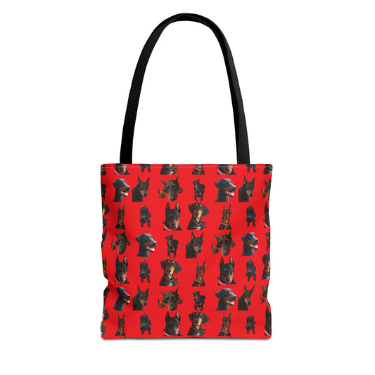Edition 2 Doberman Model Pattern Red Tote Bag