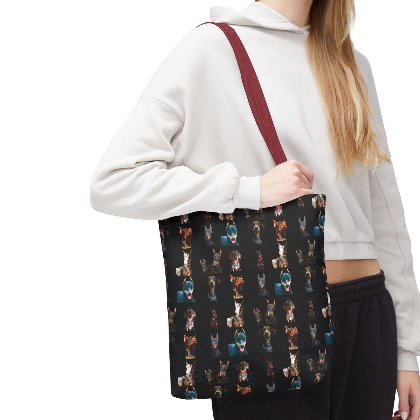 Edition 4 Doberman Model Pattern Black Tote Bag