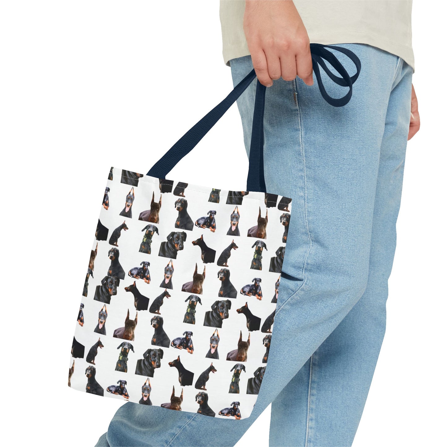Edition 6 Doberman Model Pattern White Tote Bag