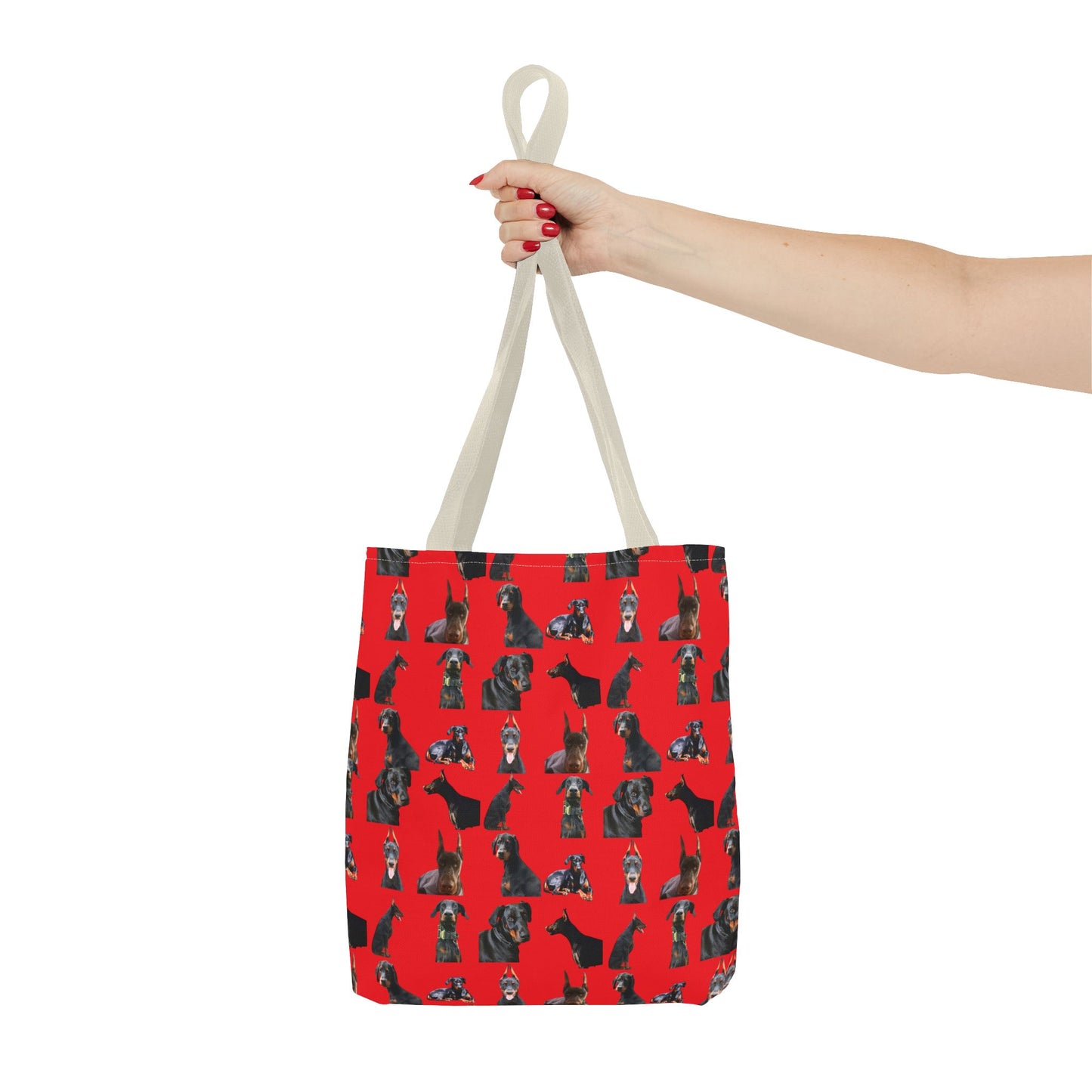 Edition 6 Doberman Model Pattern Red Tote Bag