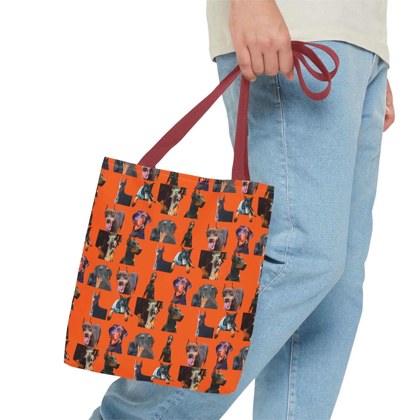 Edition 3 Doberman Model Pattern Orange Tote Bag