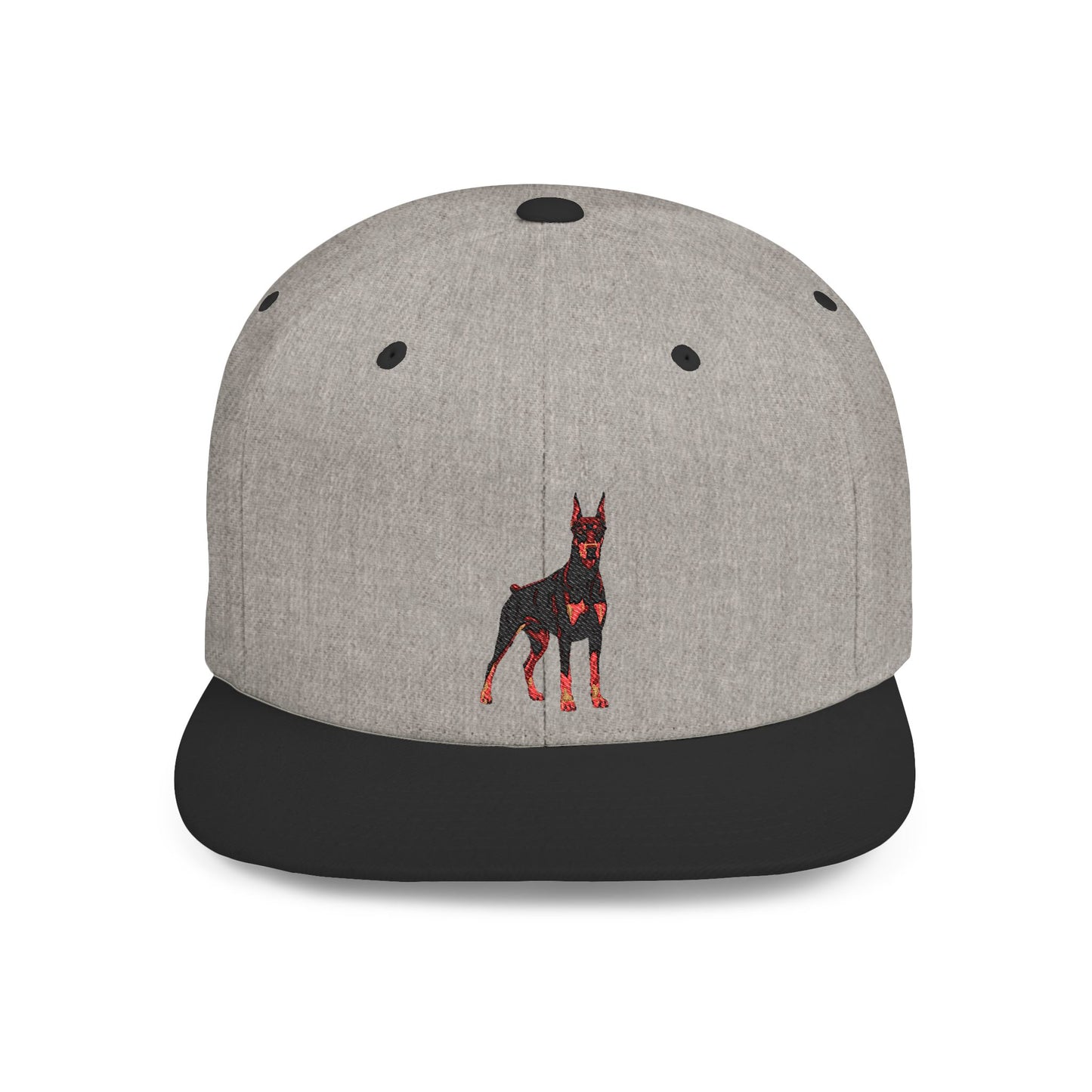 Doberman 6 Embroidered Flat Bill Snapback