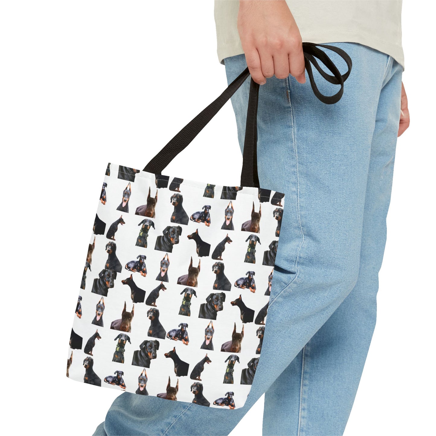 Edition 6 Doberman Model Pattern White Tote Bag
