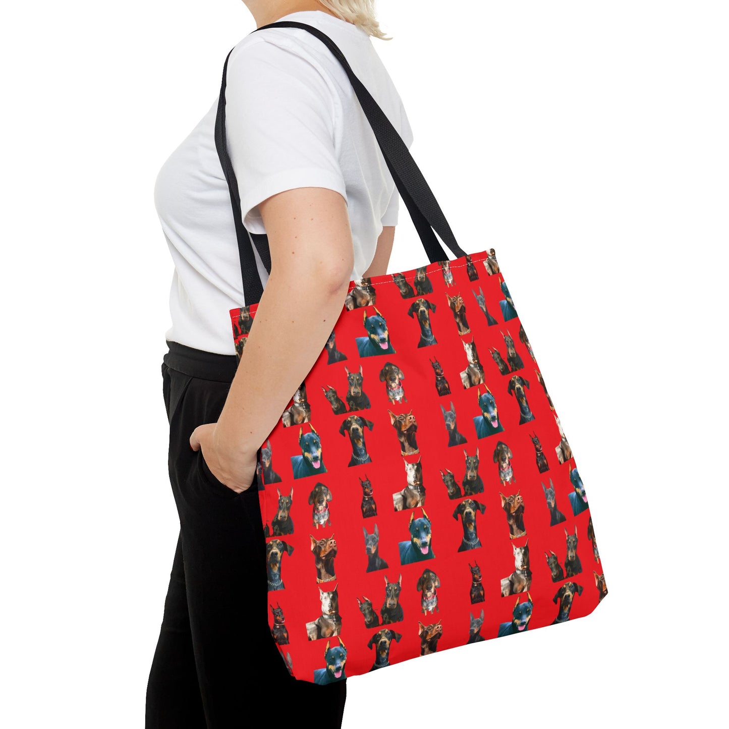 Edition 4 Doberman Model Pattern Red Tote Bag