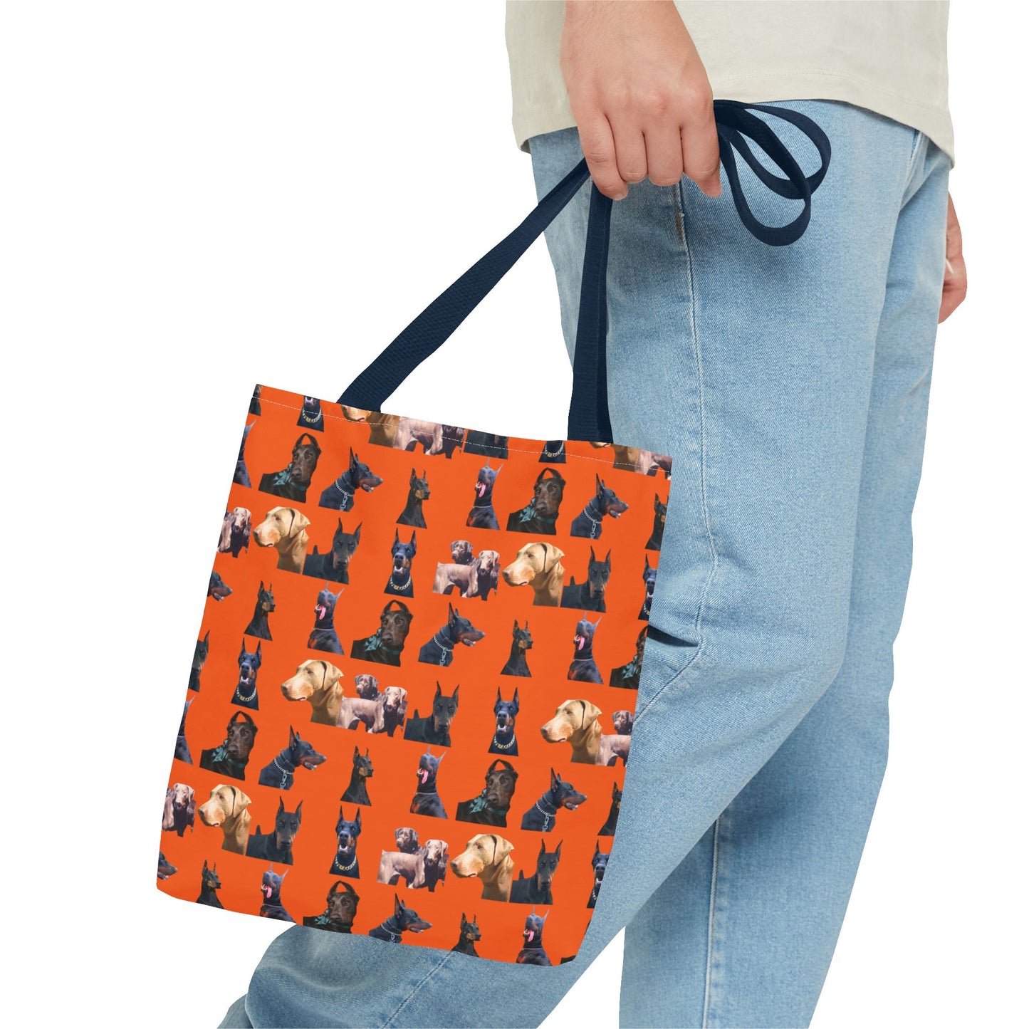 Edition 8 Doberman Model Pattern Orange Tote Bag