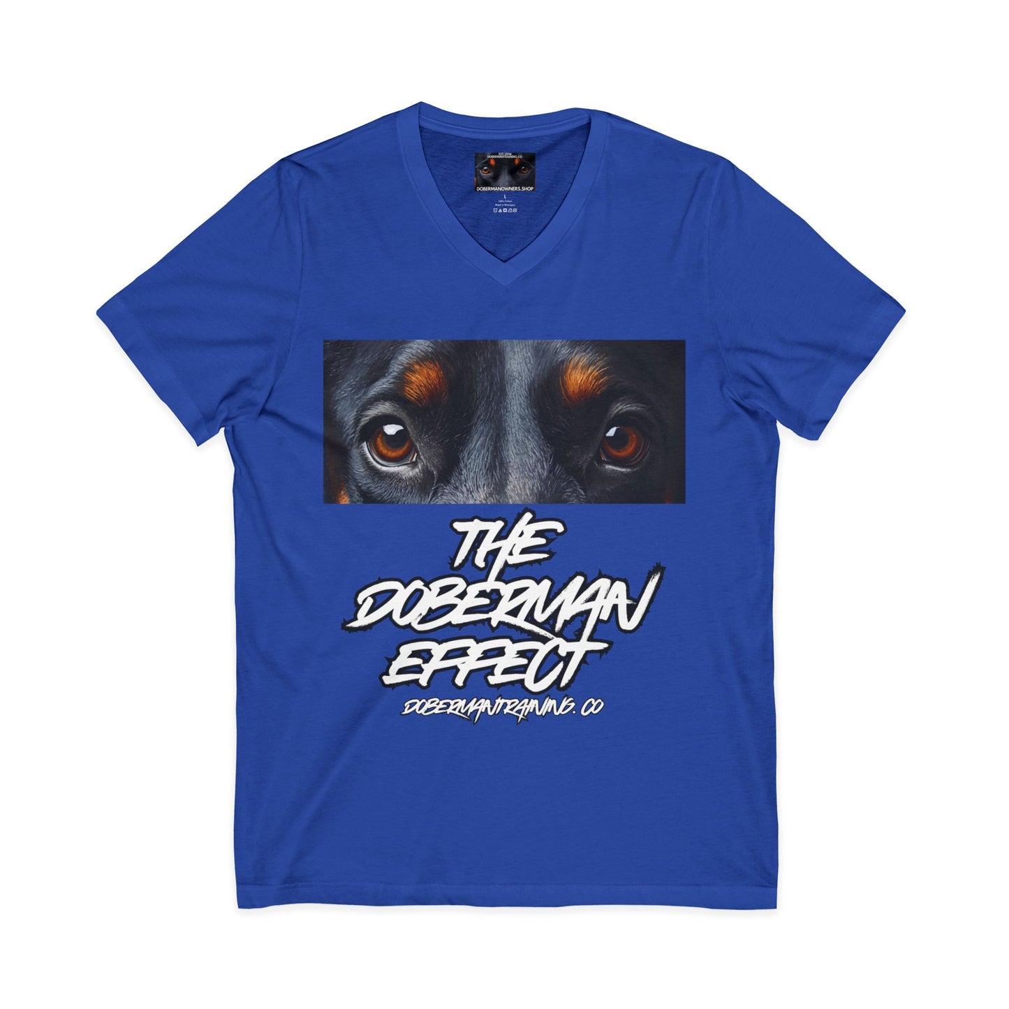 Doberman Effect 2 Private Label Unisex Jersey Short Sleeve V-Neck Tee