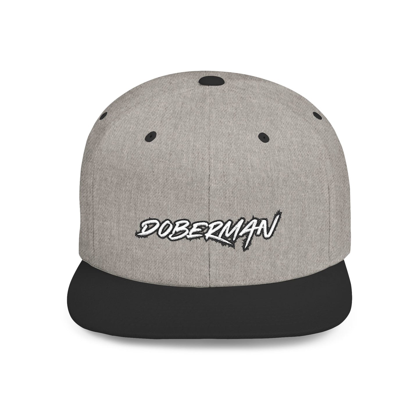 Doberman 3 Embroidered Flat Bill Snapback