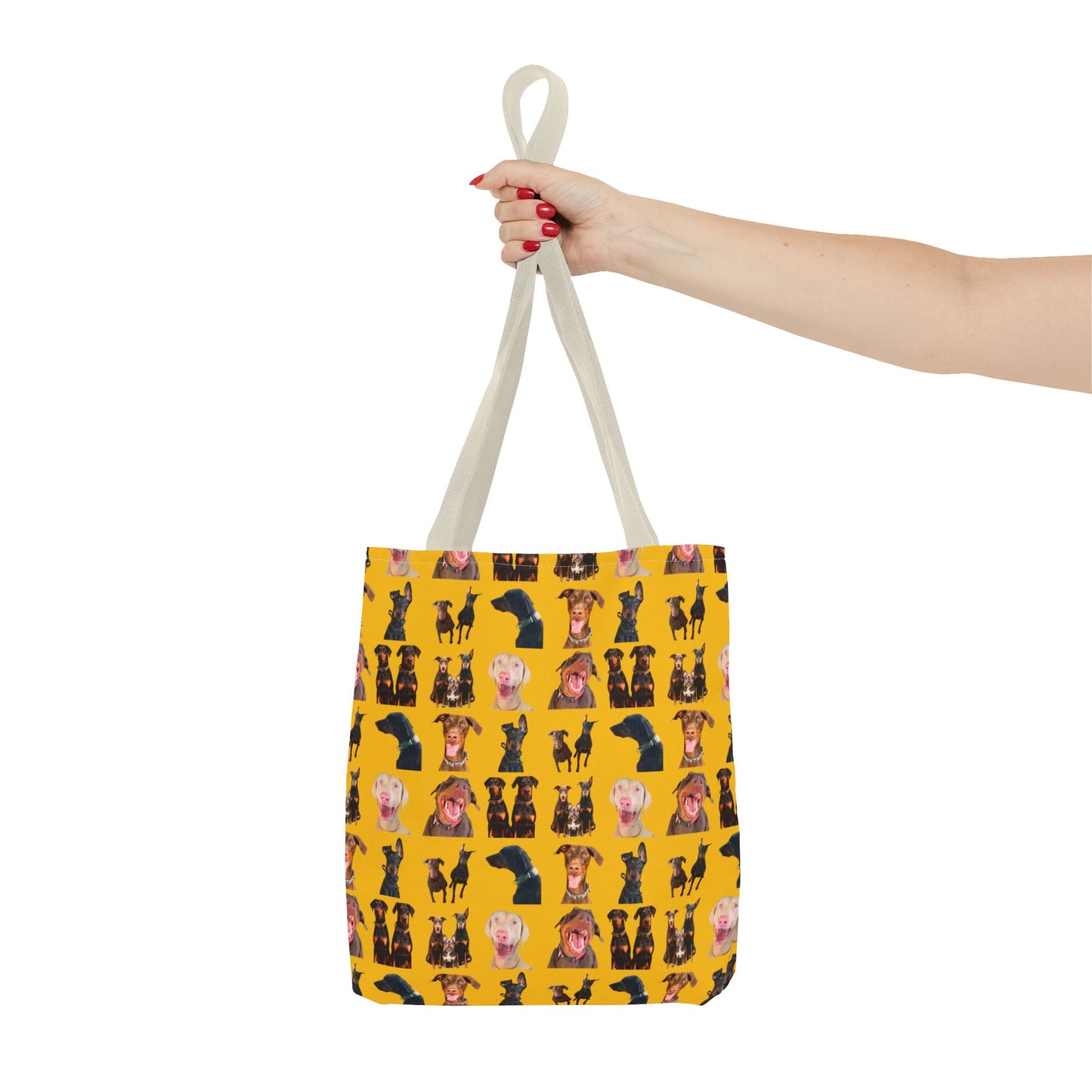 Edition 9 Doberman Model Pattern Yellow Tote Bag