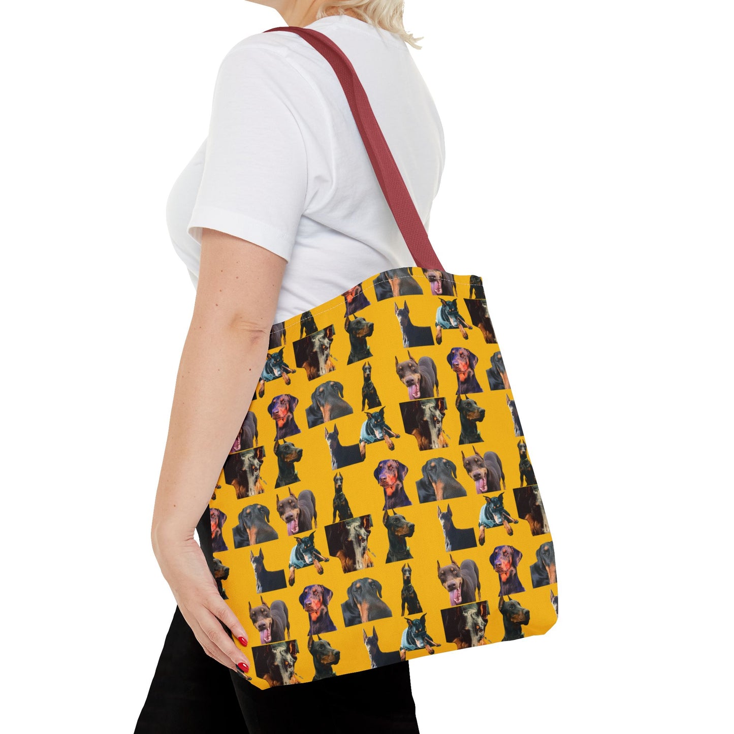 Edition 3 Doberman Model Pattern Yellow Tote Bag