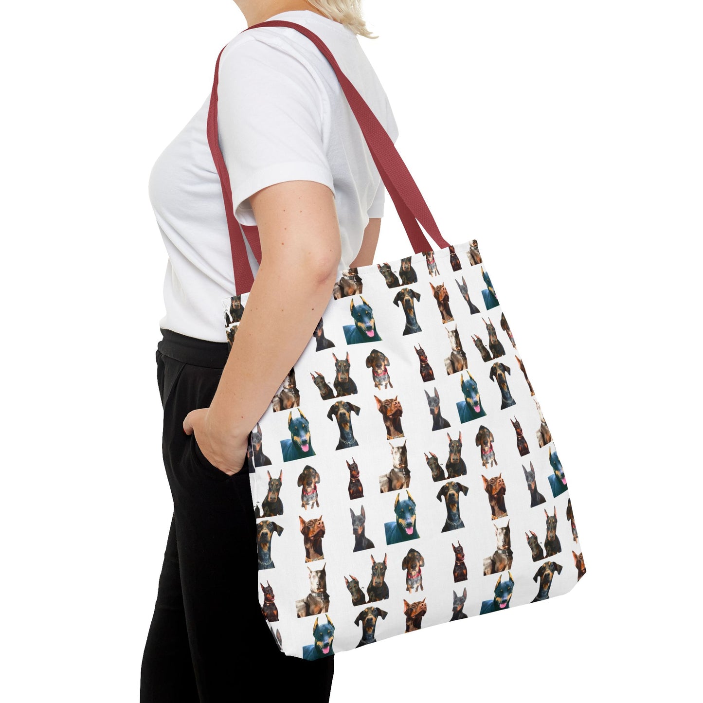 Edition 4 Doberman Model Pattern White Tote Bag