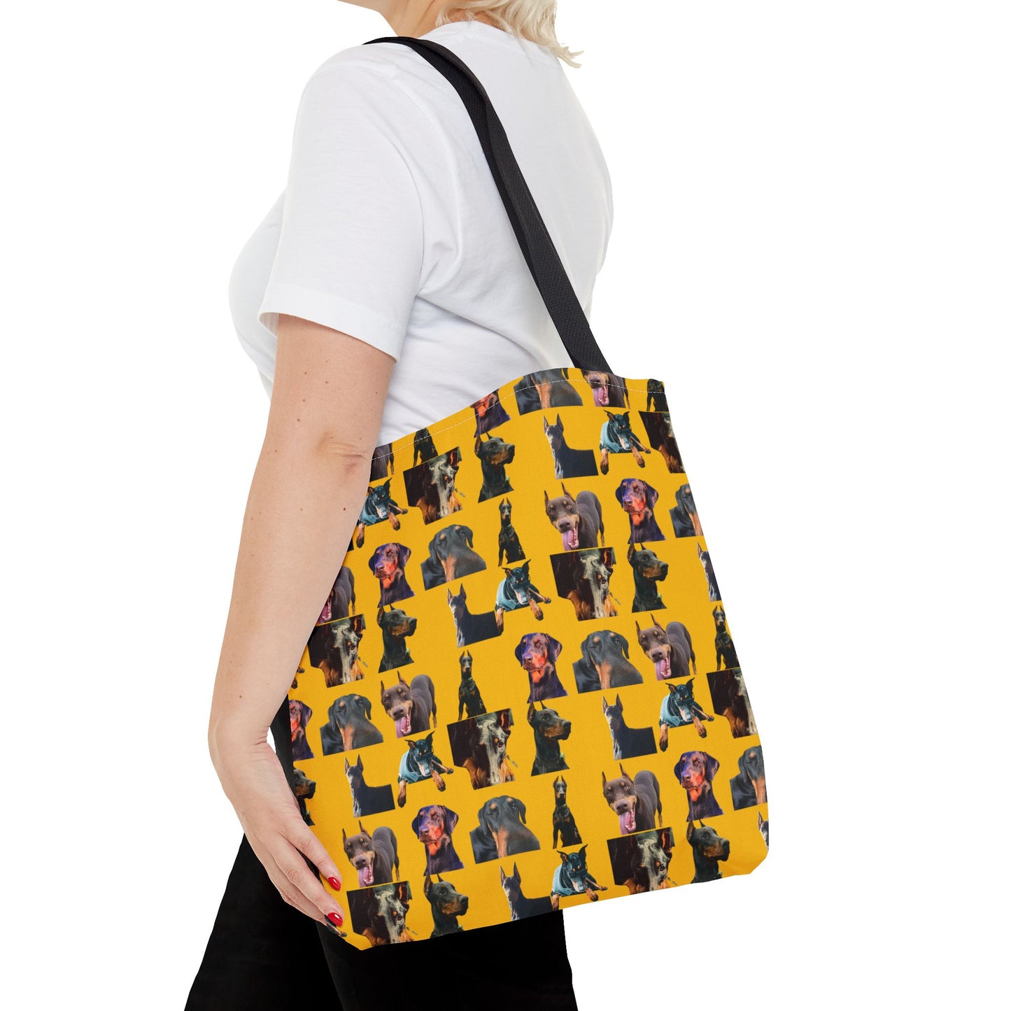 Edition 3 Doberman Model Pattern Yellow Tote Bag