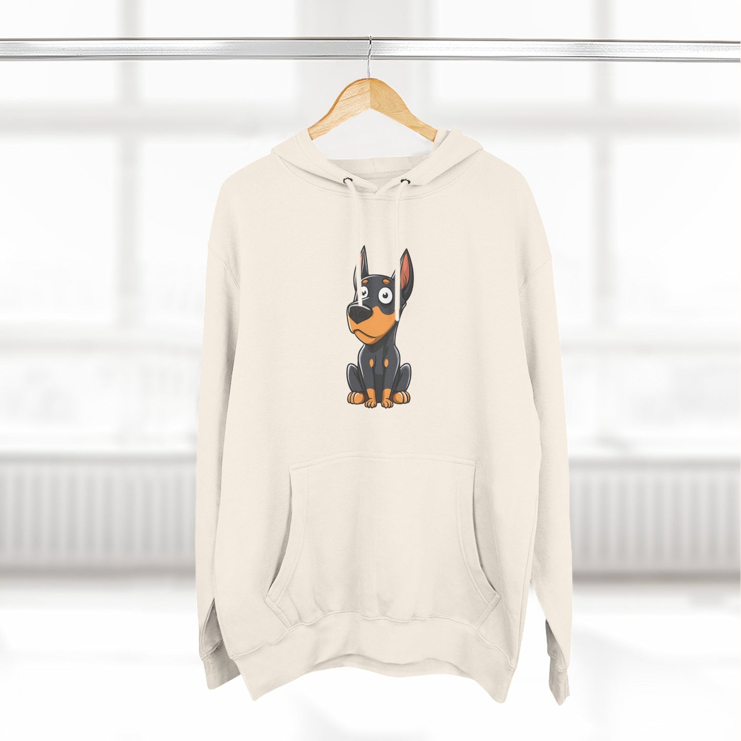 Doberman Cartoon 2 Three-Panel Fleece Hoodie