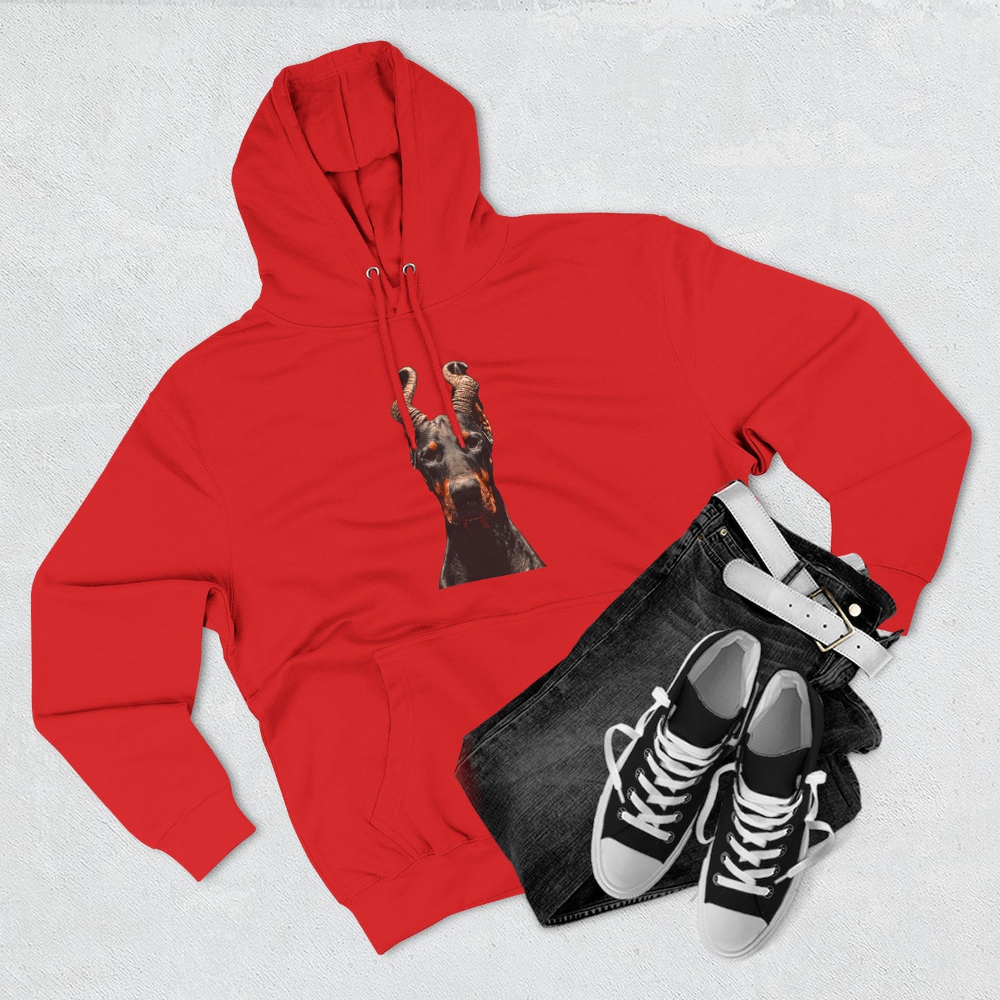 Doberman Goat 1 Fleece Hoodie