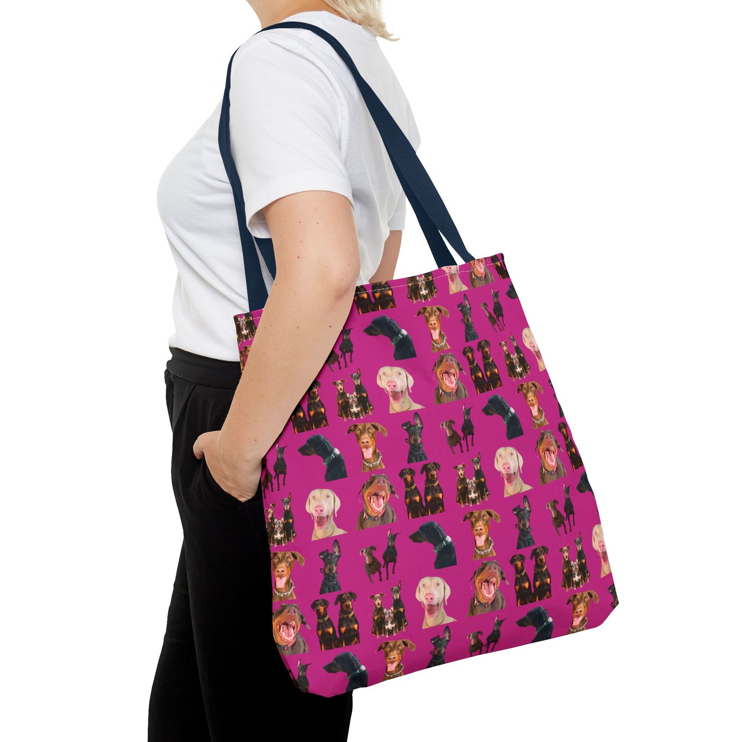 Edition 9 Doberman Model Pattern Pink Tote Bag