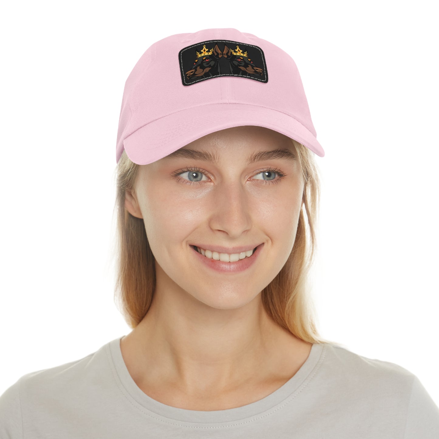 Crown 1 Dad Hat with Leather Patch (Rectangle)