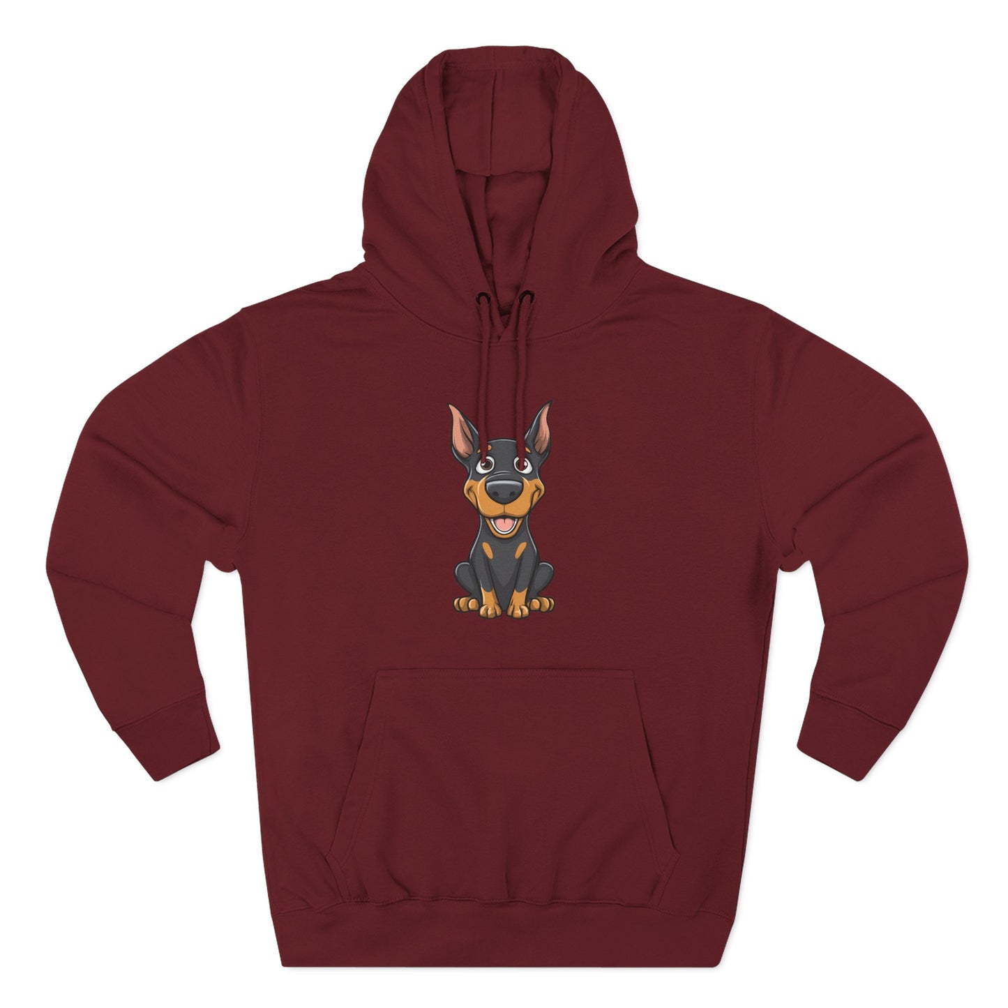 Doberman Cartoon 1 Three-Panel Fleece Hoodie