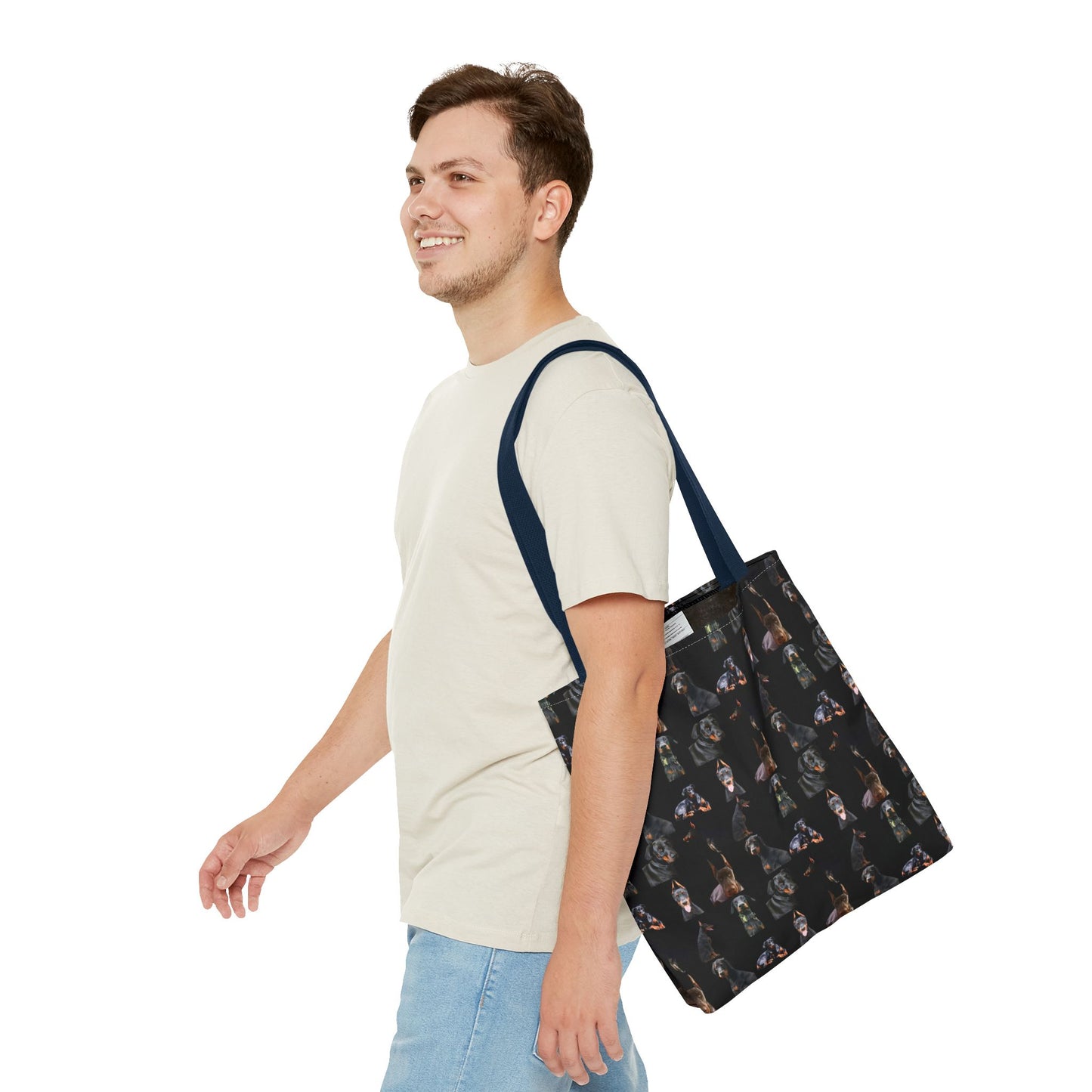 Edition 6 Doberman Model Pattern Black Tote Bag